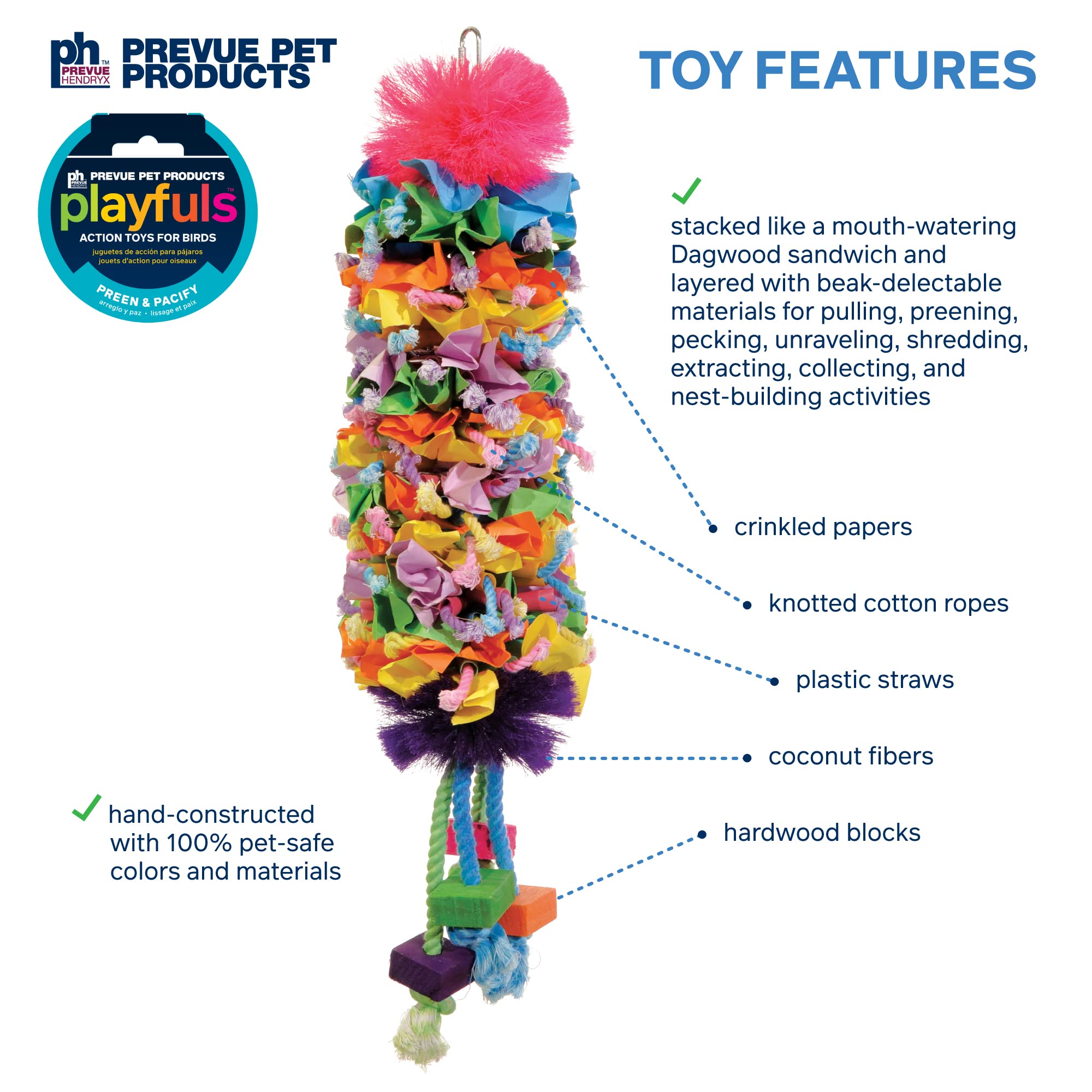 Prevue Pet Products Calypso Creations Dagwood Bird Toy