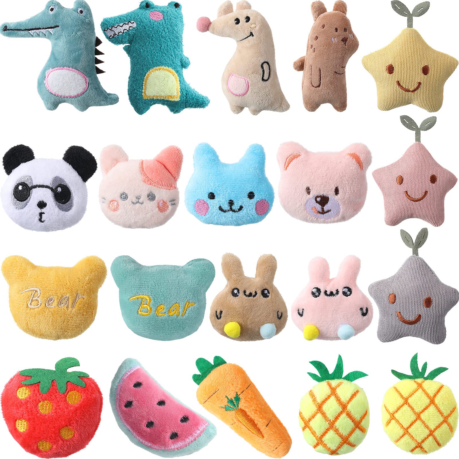 Gejoy 20 Pieces Catnip Toys For Indoor Cat Plush Cat Chew Toys Lovely Kitten Catnip Kitten Entertaining Interactive Kitten Dolls