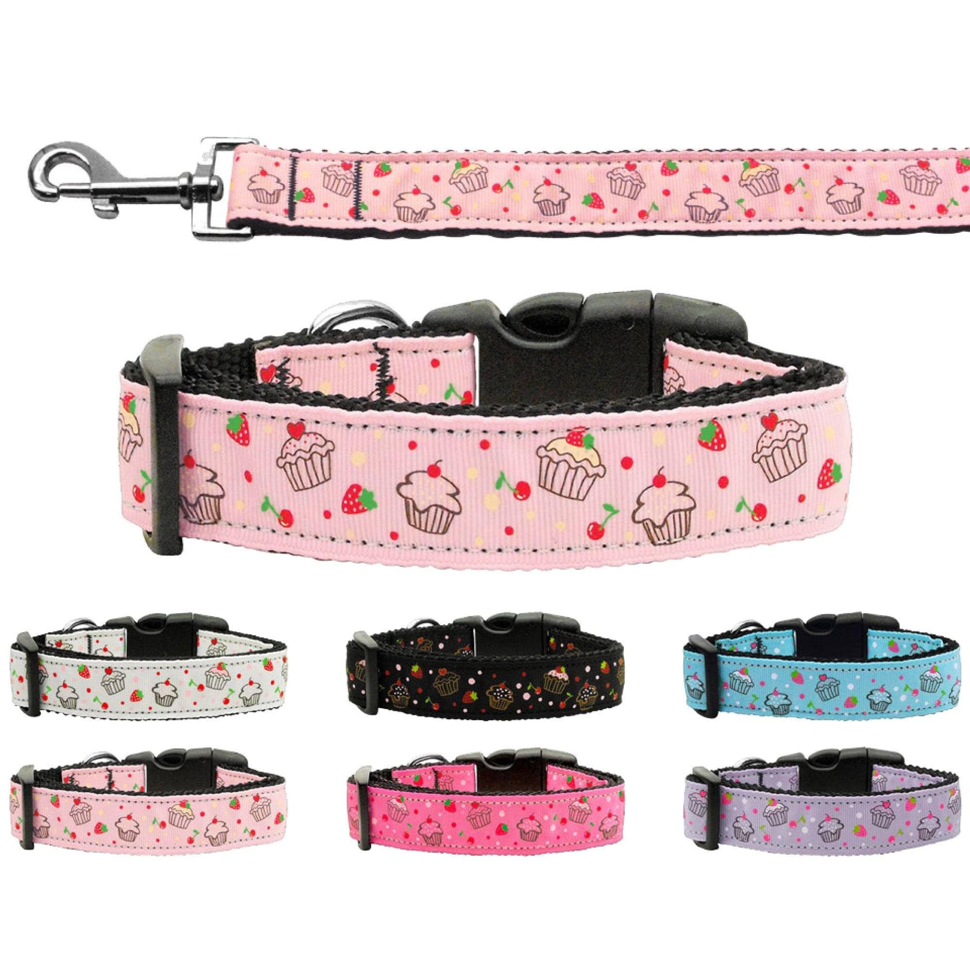 Mirage Pet Products Cupcakes Nylon Ribbon Collar for Pets, Small, Baby Blue