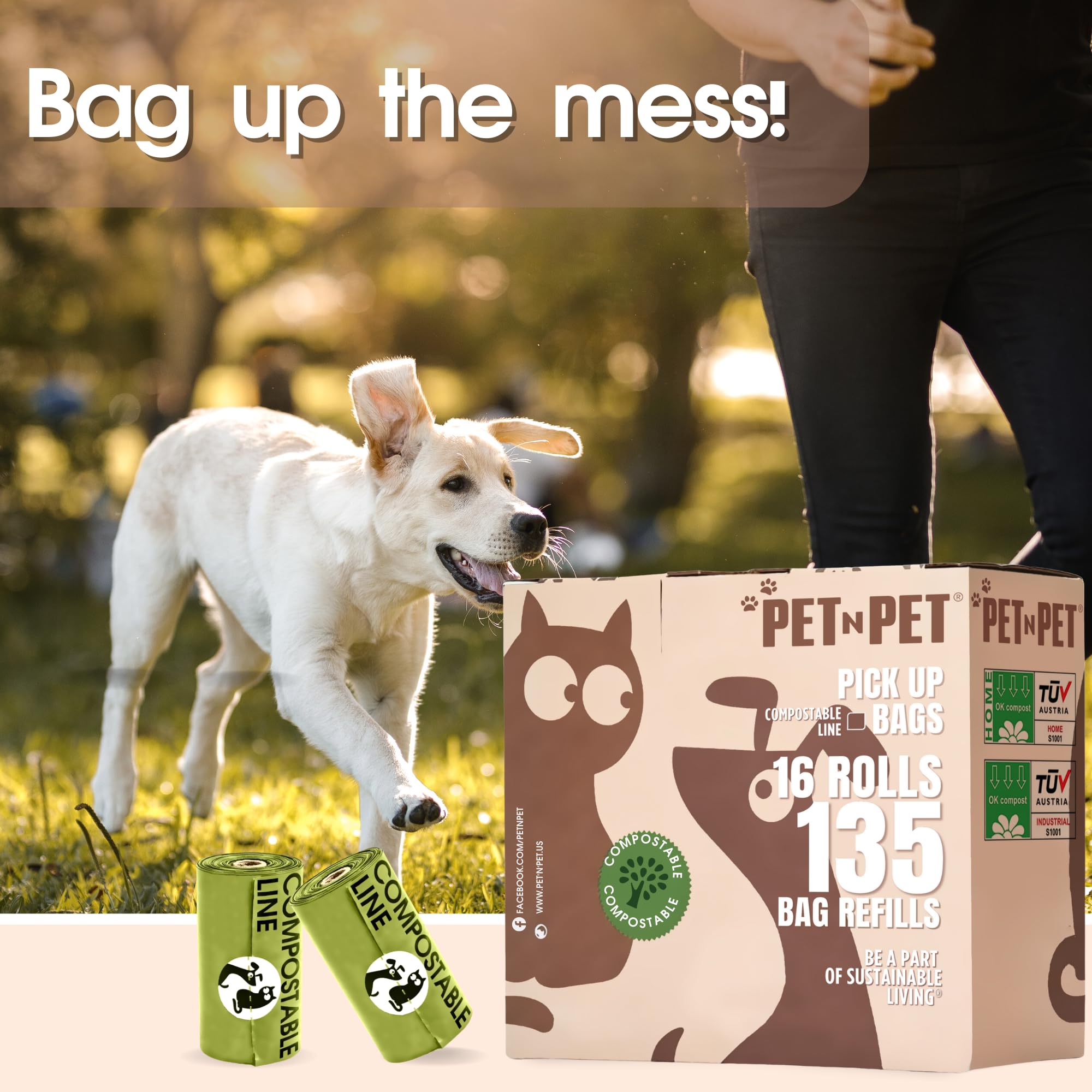 Pet N Pet Poop Bags For Dogs, 120 Counts Compostable Dog Poop Bags Rolls, Dog Bags For Poop, Thick Dog Poop Bag Rolls, Doggy Poop Bags, 100% Leak-Proof Easy To Use Pet Poop Bags