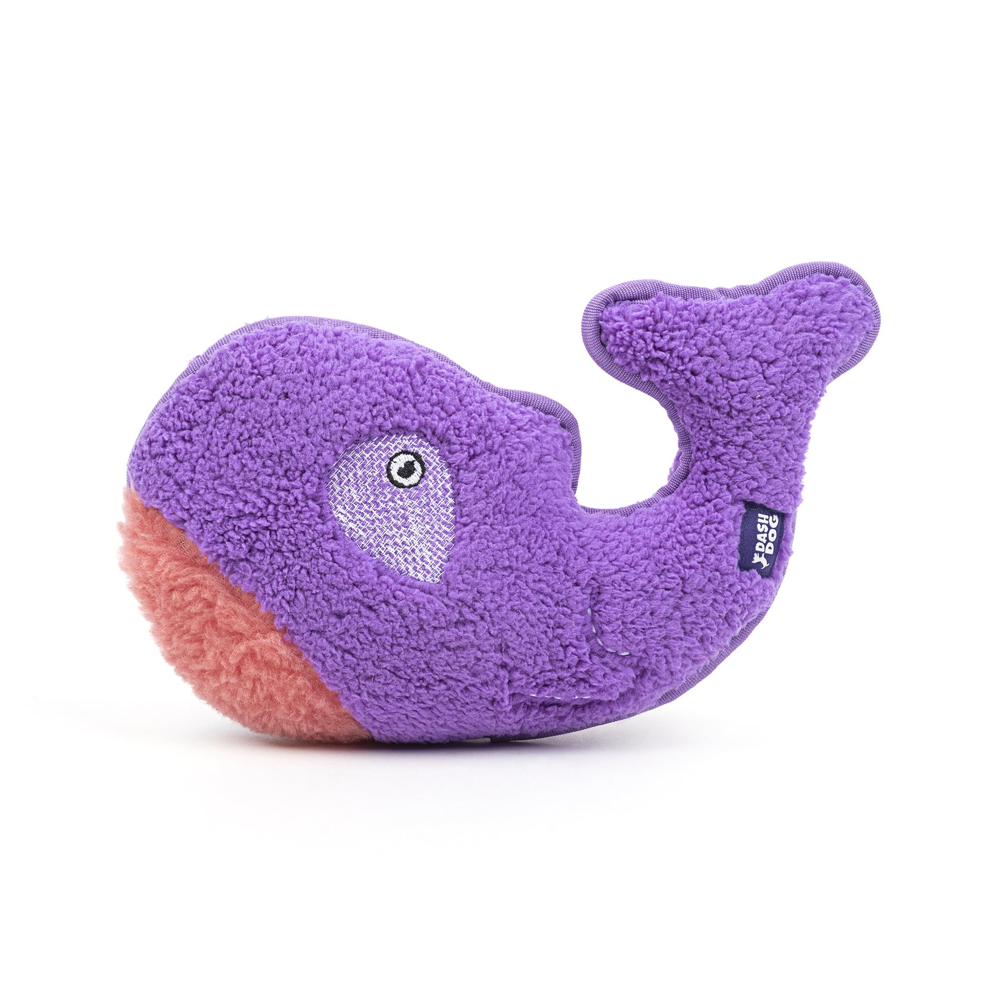 Dash Dog Wowie The Whale Squeaky Plush Dog Toy  Purple | Soft And Durable Plush Companion For Puppies & Adult Dogs | Interactiv