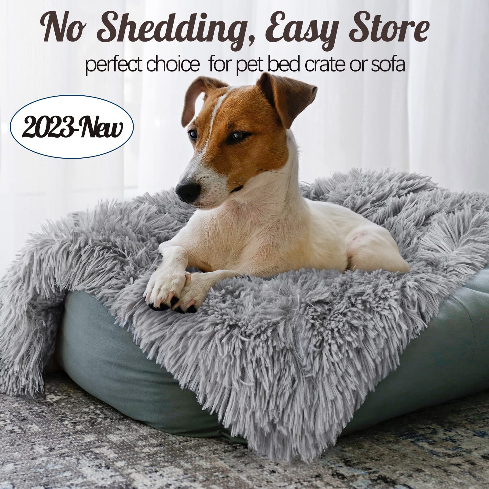 Benron Medium Dog Blanket For Couch Bed Crate, Cozy Reversible Fleece Dog Blanket, Washable Fluffy Throw Blankets 30X40 Inches Grey