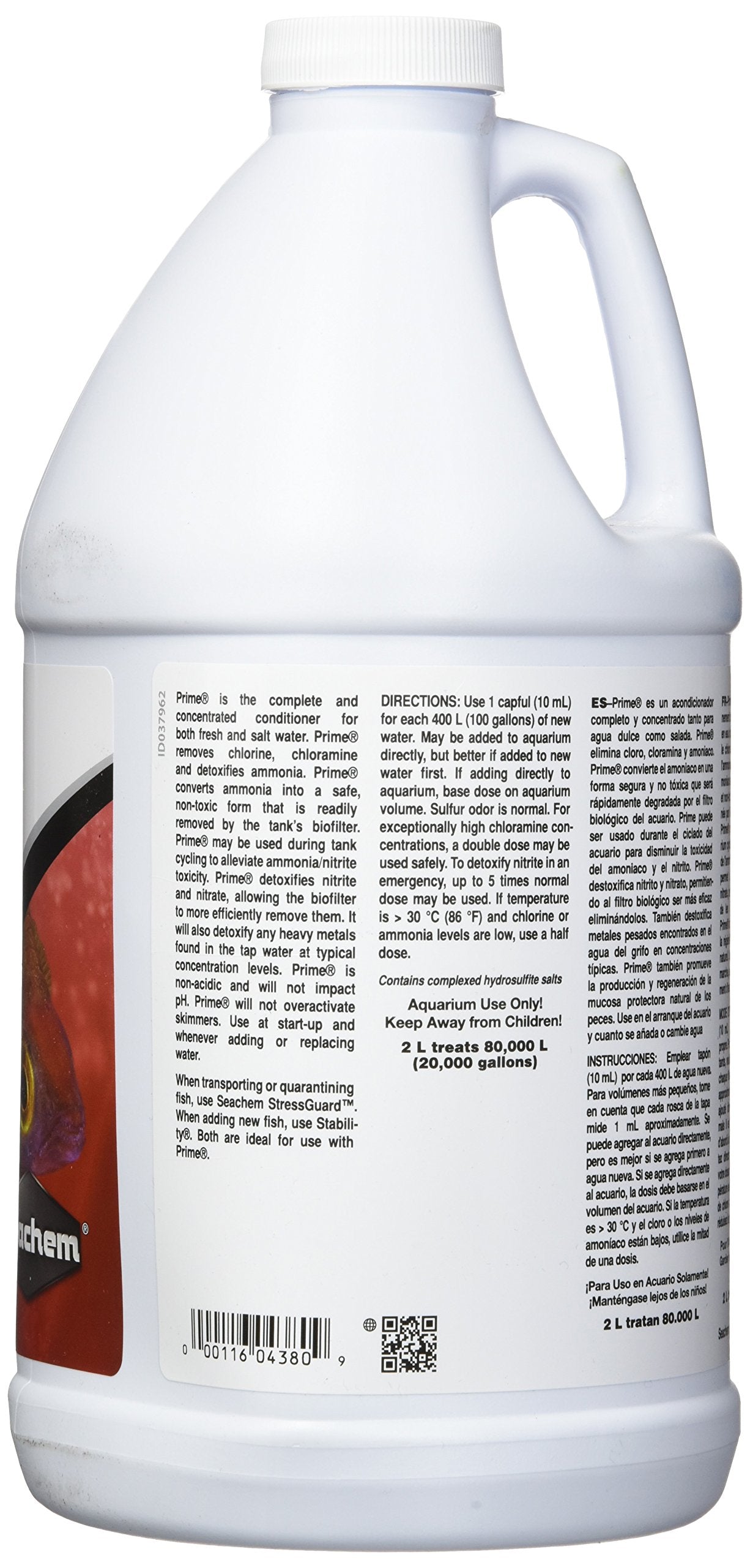 Seachem Prime Fresh and Saltwater Conditioner - Chemical Remover and Detoxifier 2 L