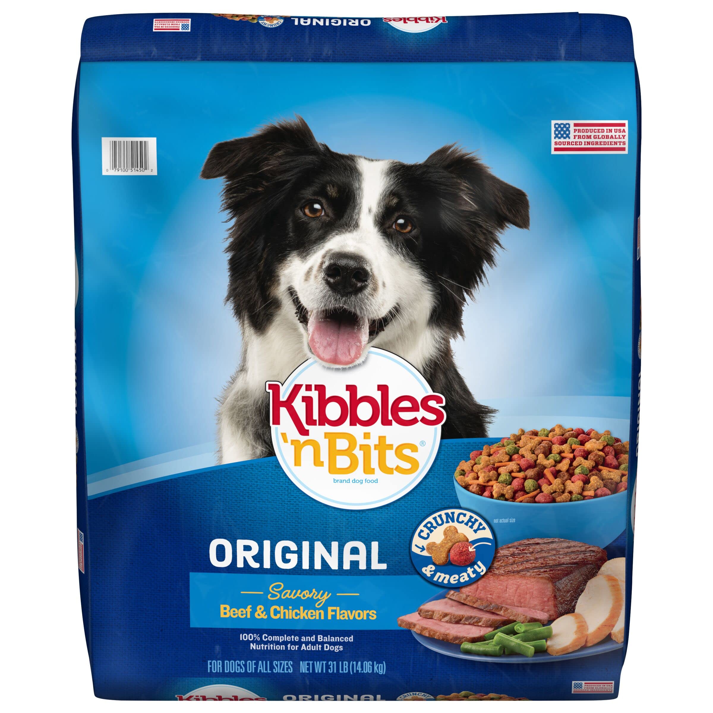 Kibbles n Bits Original Savory Beef & Chicken Flavor Dry Dog Food, 31 Pound Bag