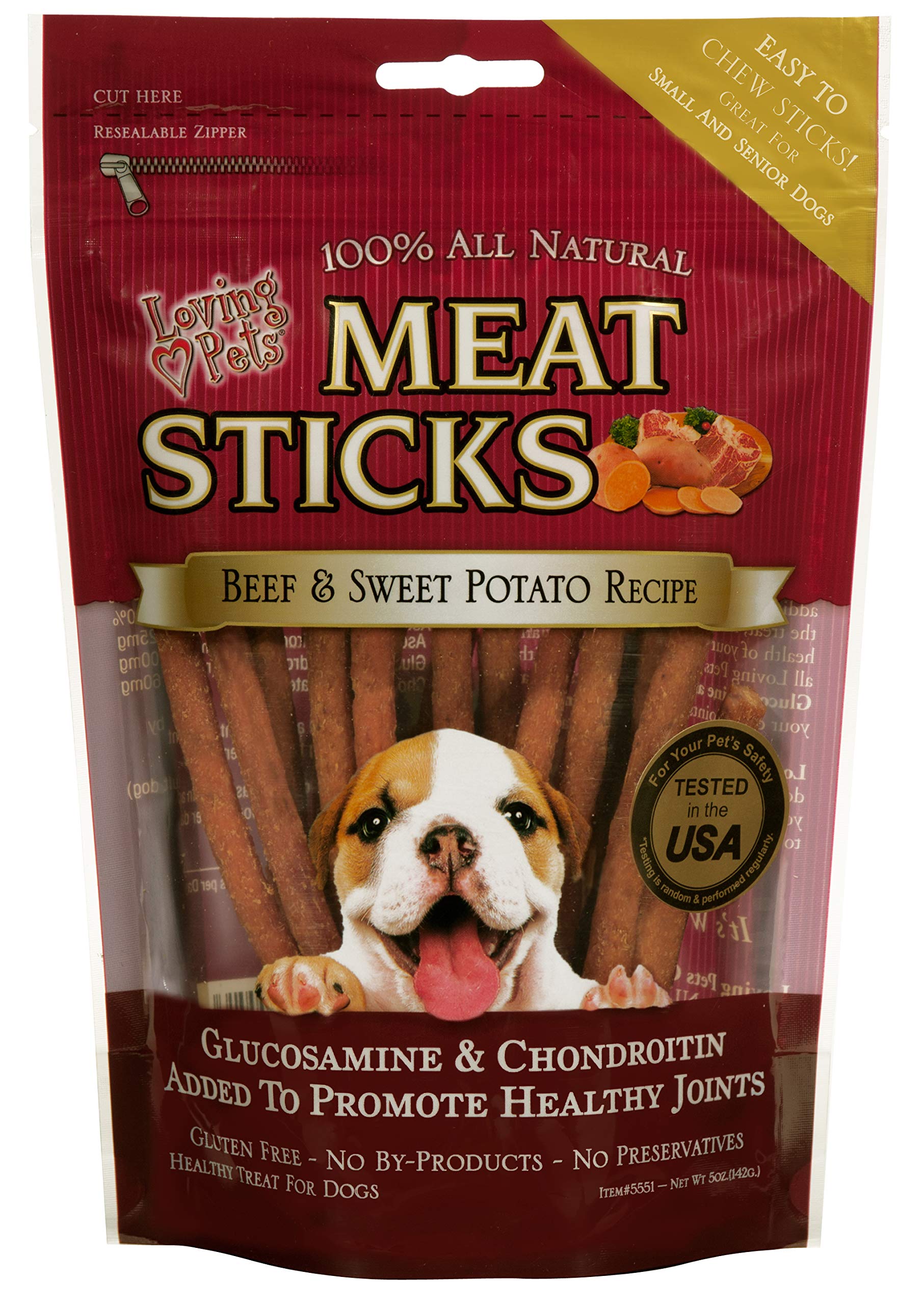 Loving Pets Gourmet Meat Sticks - Sweet Potato and Beef Recipe, Dog Treat, 5oz
