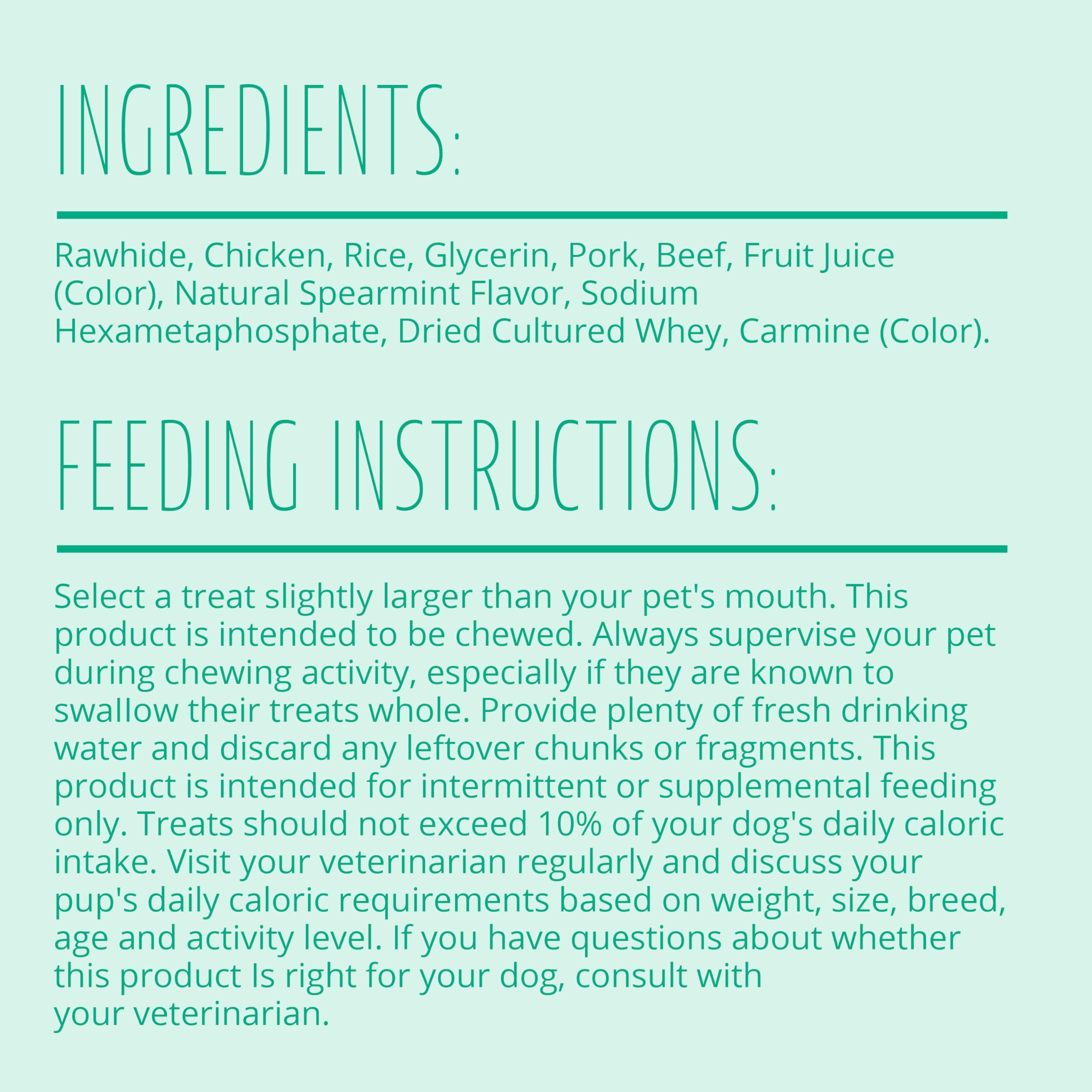 Better Belly Dental Kabobs, Dental Dog Chews with Breath-Freshening Spearmint, 18 Count