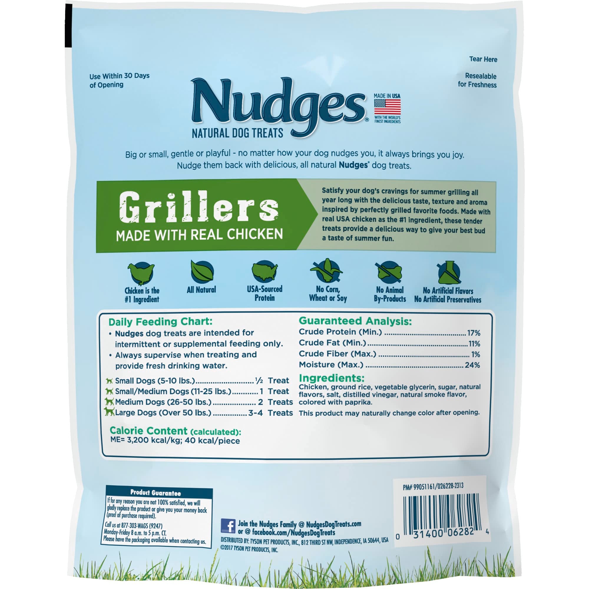 Blue Buffalo Nudges Grillers Natural Dog Treats, Chicken, 10oz Bag