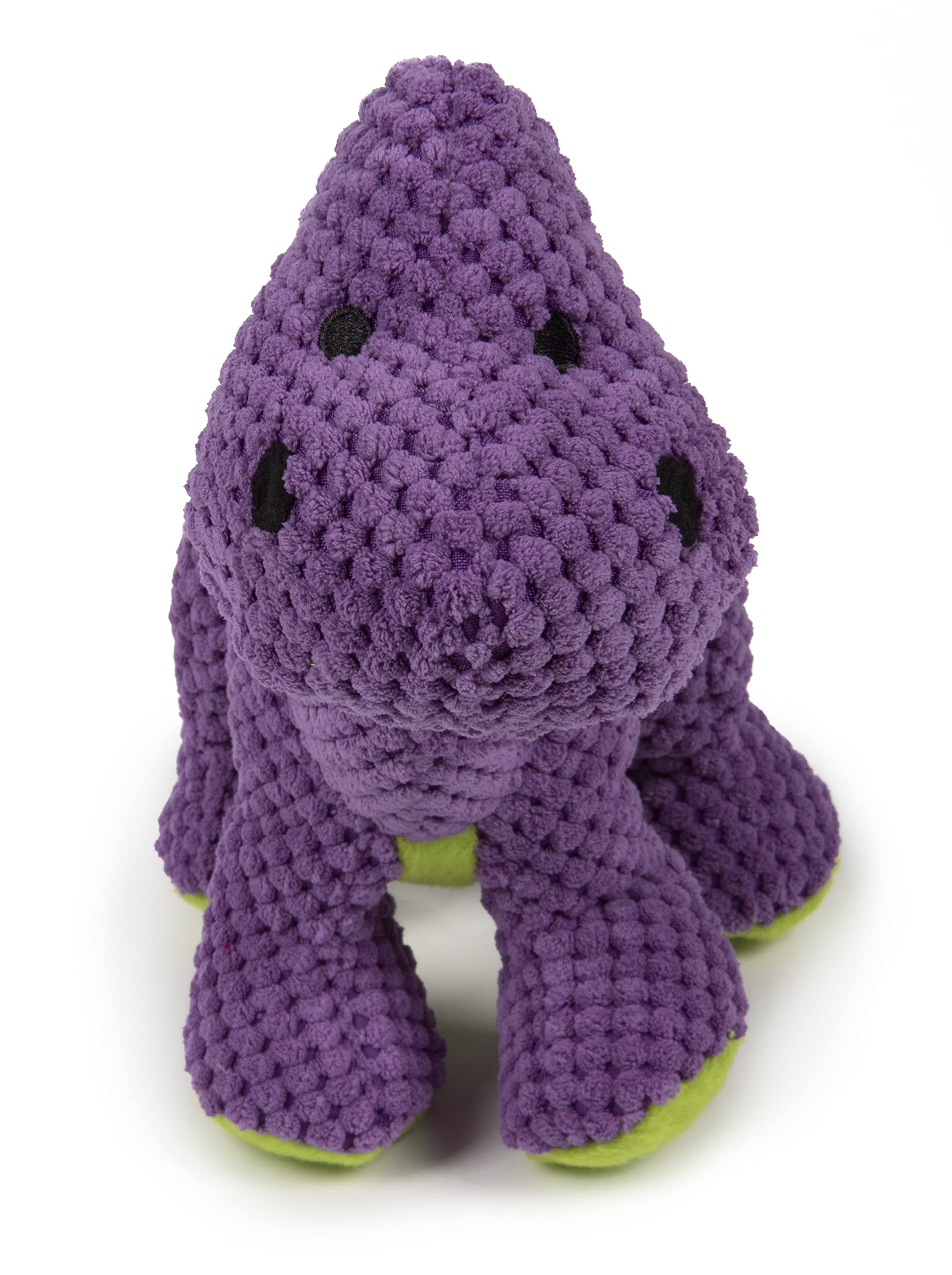 Godog Checkers Dinos Bruto Squeaky Plush Dog Toy, Chew Guard Technology - Purple, Large