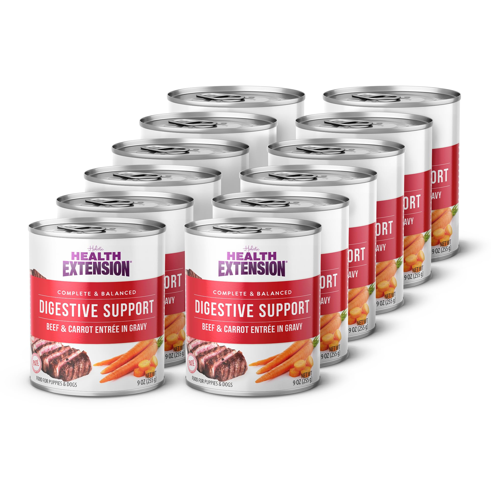 Health Extension Wet Dog Food Beef & Carrot Entr  e in Gravy, 9 oz - Digestive Support with Superfoods & Antioxidants for Immune