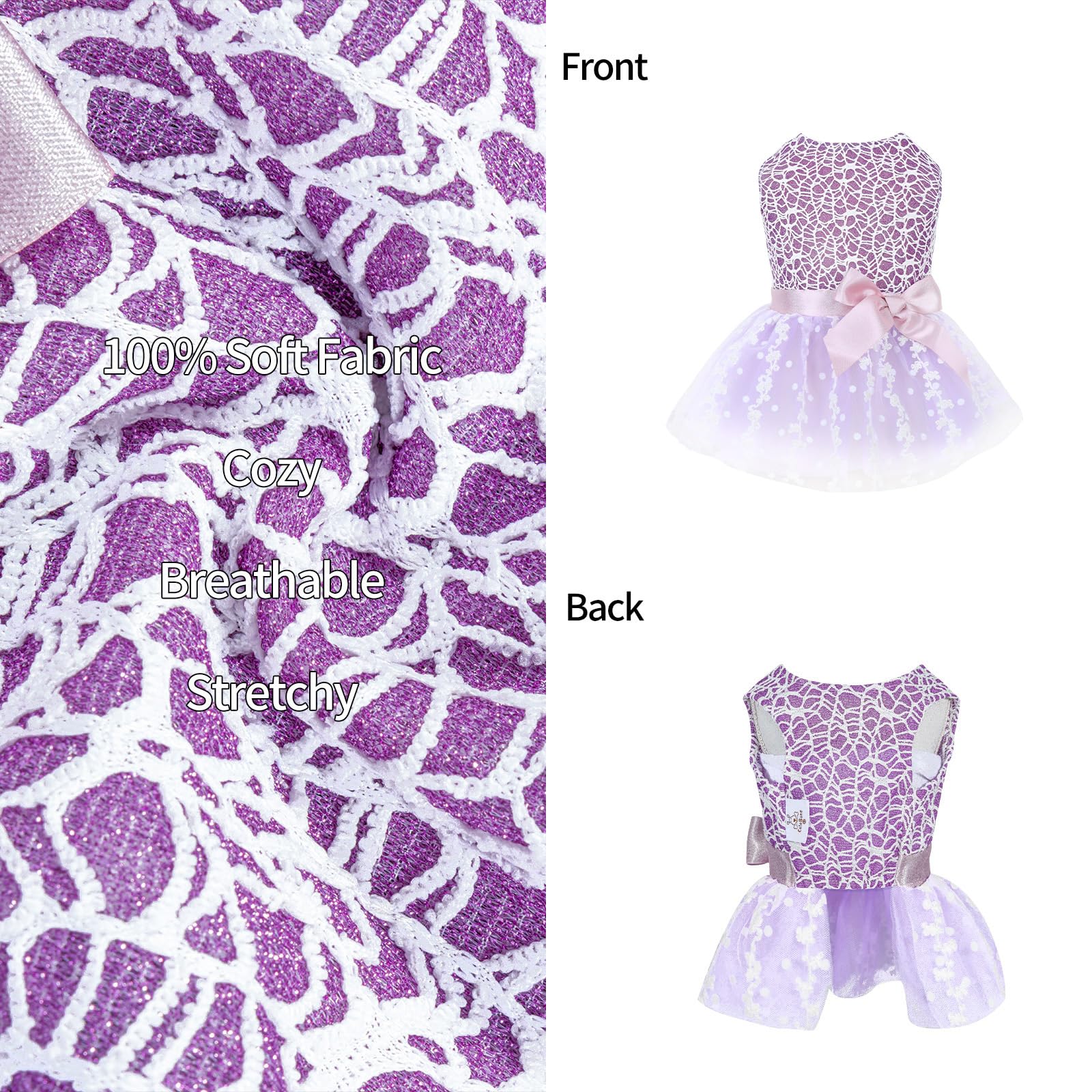 Cutebone Dog Birthday Dress Girl Puppy Skirt Tutu Cat Wedding Outfit Pet Party Clothes For Small Dogs Costume Dd14L