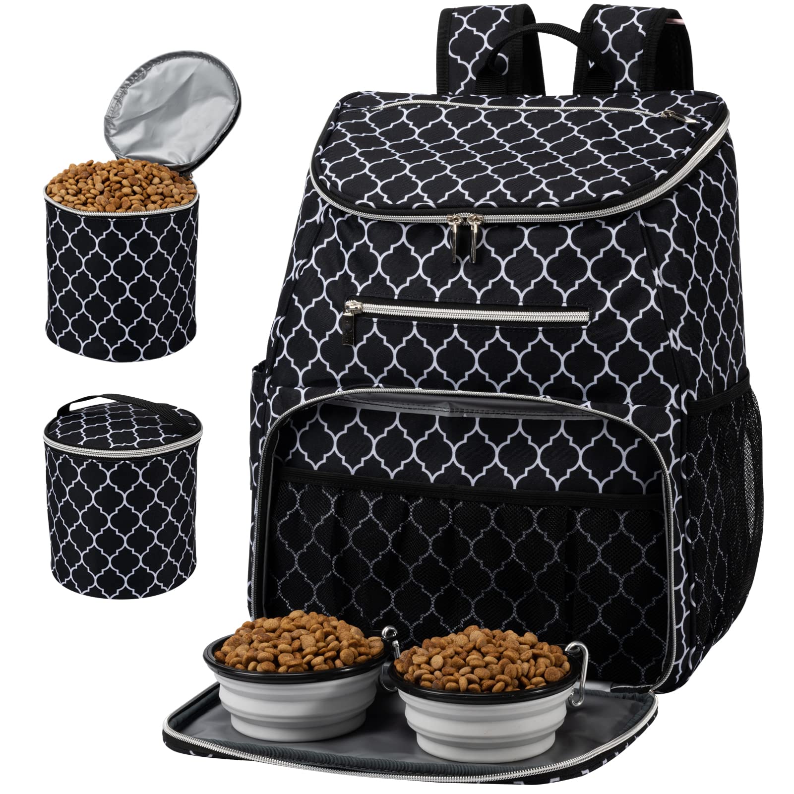 BAGLHER Dog Travel Bag Backpack, Airline Approved Pet Supplies Backpack, Dog Travel Bag with 2 Silicone Collapsible Bowls and 2 