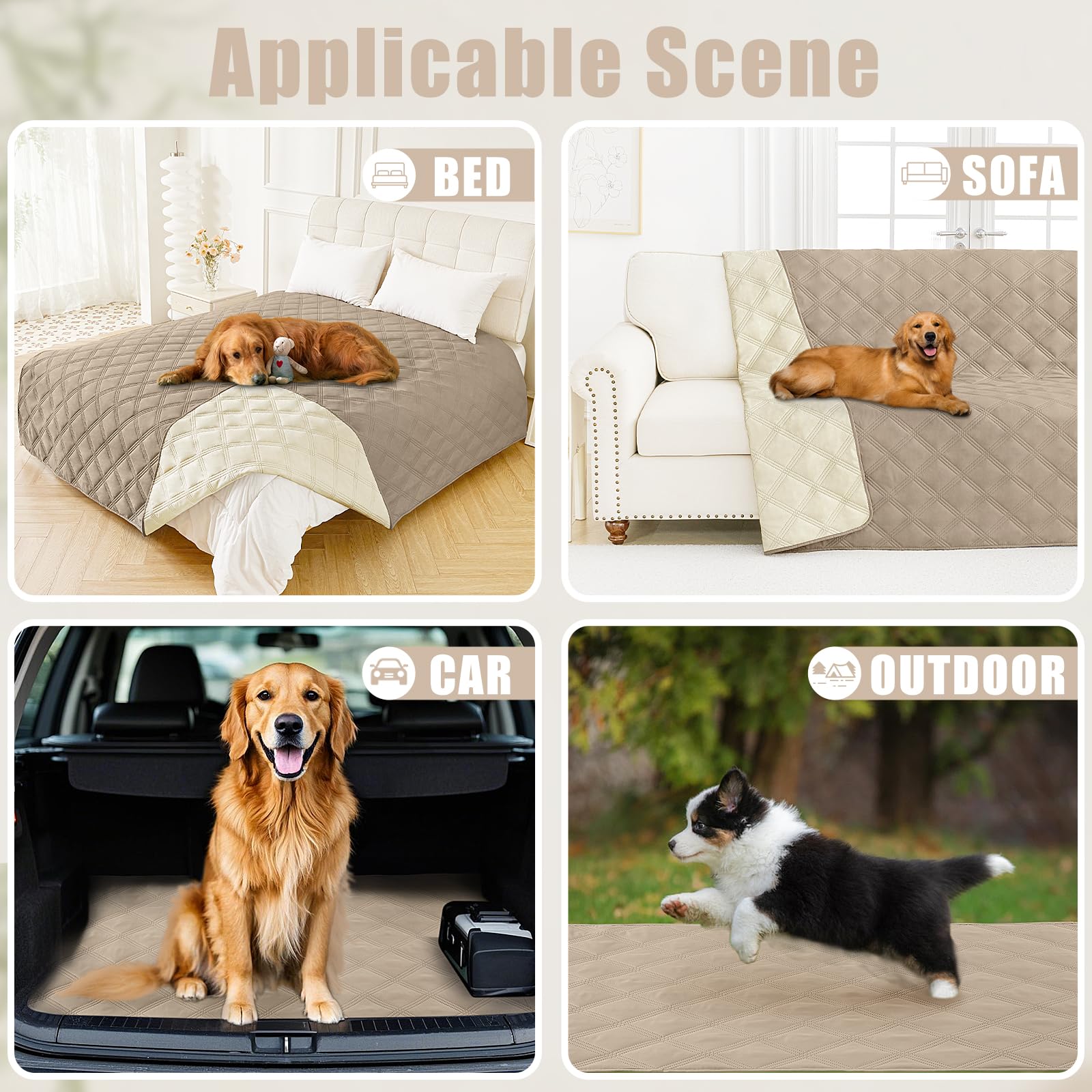 Smiry Waterproof Dog Bed Cover Blanket 68X82, Soft Reversible Pet Blanket, Washable Leakproof Cats Dogs Couch Cover For Sofa, Co