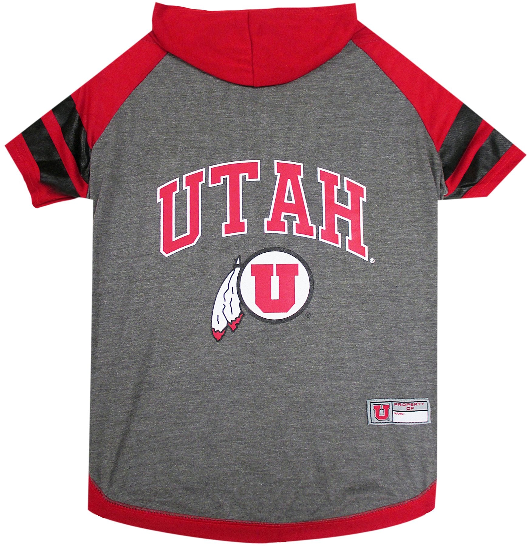 NCAA Utah Utes Hoodie for Dogs & Cats, Large Collegiate Licensed Dog Hoody Tee Shirt. Sports Hoody T-Shirt for Pets. College Spo