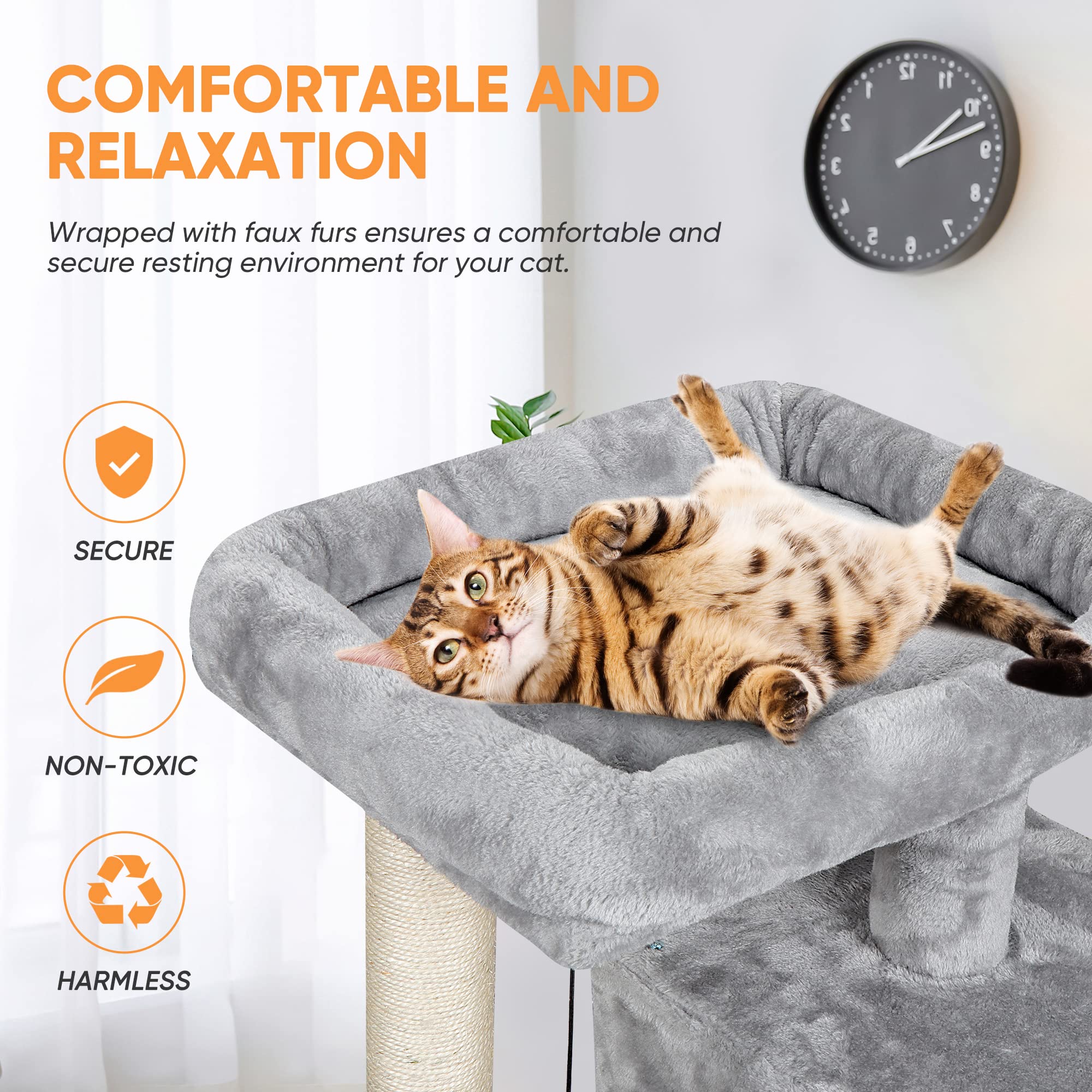 Nova Microdermabrasion Cat Tree For Indoor Cats Cat Tower Cat Scratching Post 34 In Cat Condo Ultra Soft Plush Covering Cat Furniture For Kittens Pet Play House