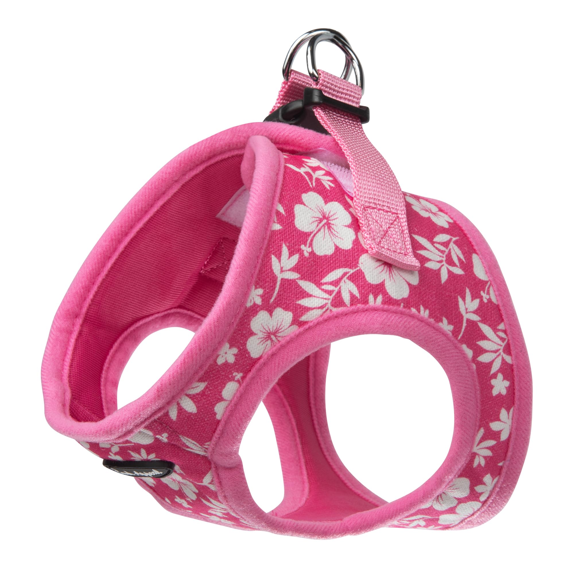 Bark Appeal Pink Hibiscus Step-in Dog Harness for Small-Medium Pets - Updated Sizing, Re-Measuring is Essential - Soft Vest Harn