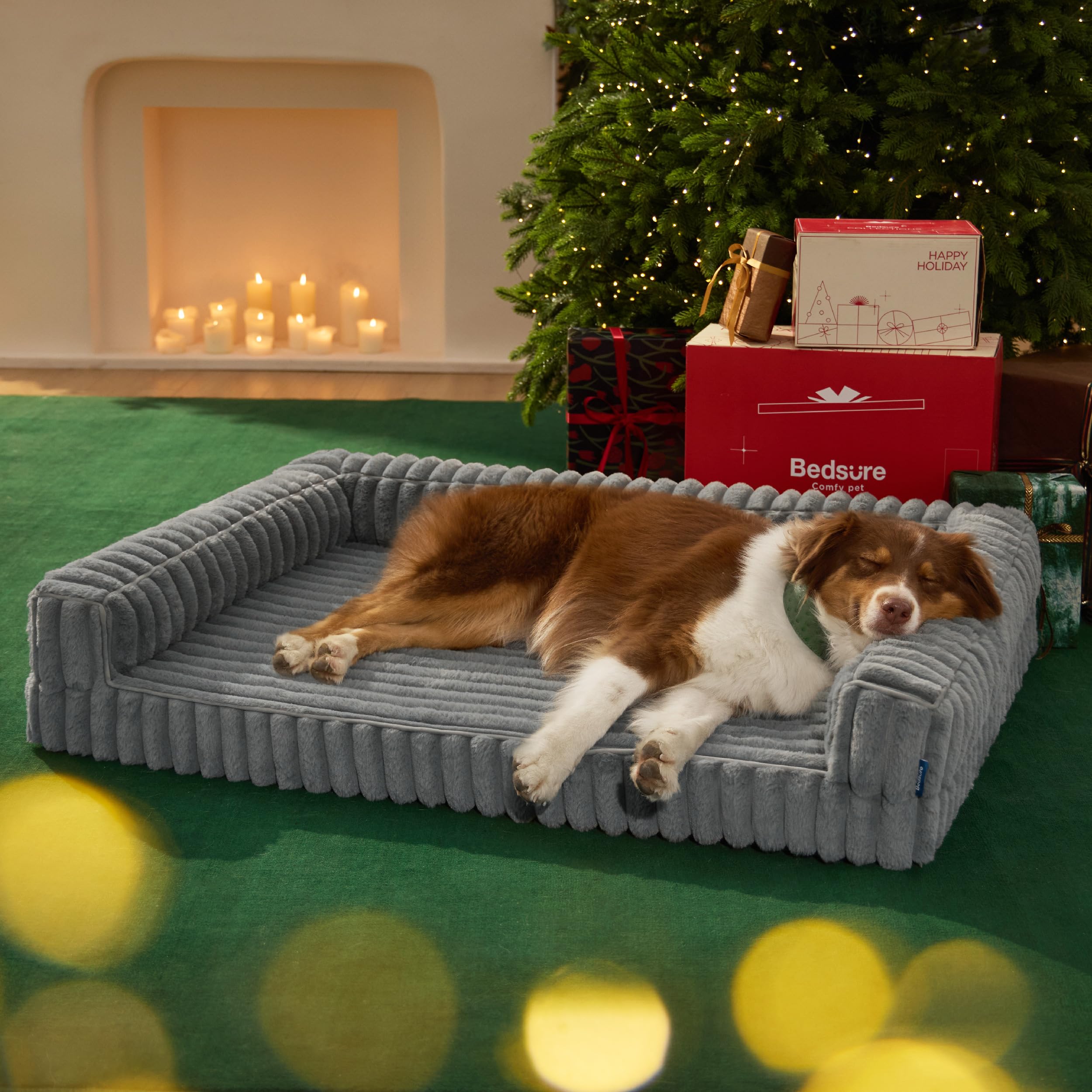 Bedsure Orthopedic Dog Beds Large Sized Dog, Waterproof Memory Foam Pet Bed with Sides, Non-Slip Bottom and Egg-Crate Foam Large