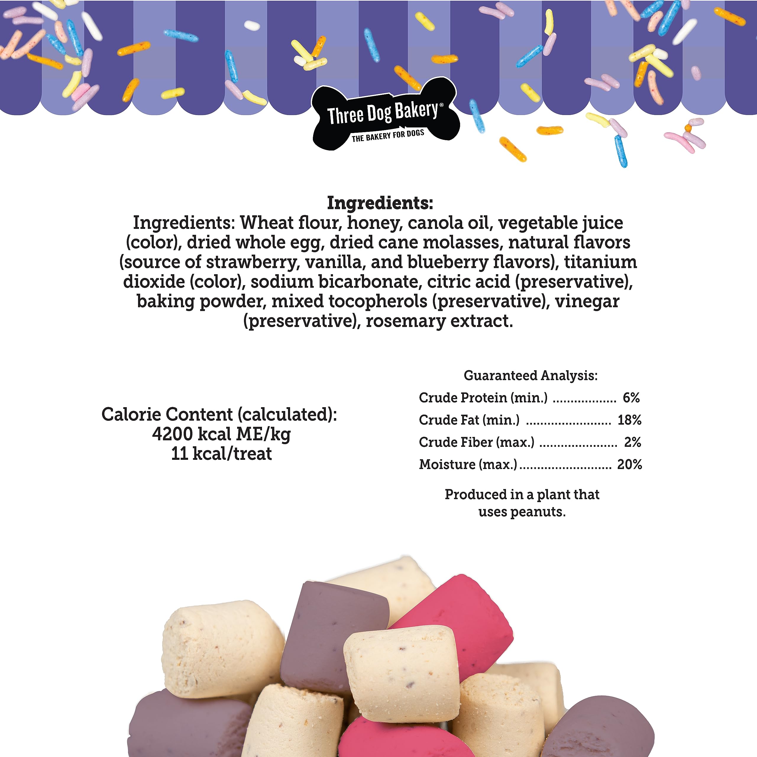 Three Dog Bakery Celebration Confetti - Puppy & Training Treats, Birthday & Special Occasion Dog Biscuits