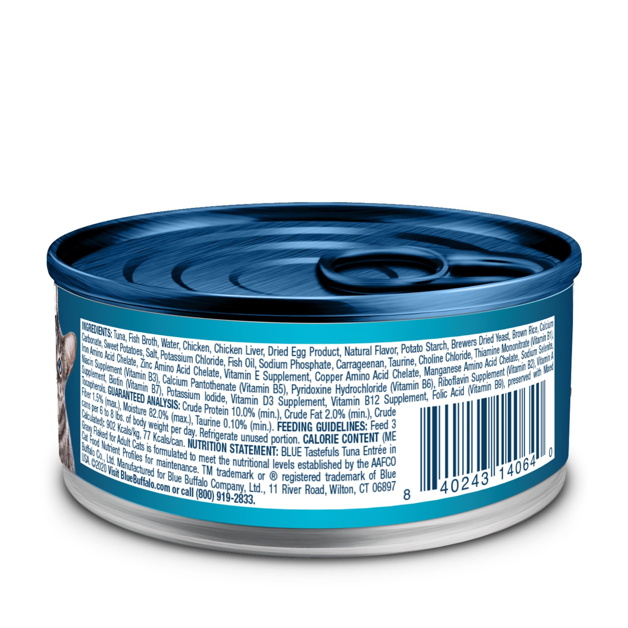 Blue Buffalo Tastefuls Flaked Wet Cat Food, Made with Natural Ingredients, Tuna, 3-oz Cans (24 Count)