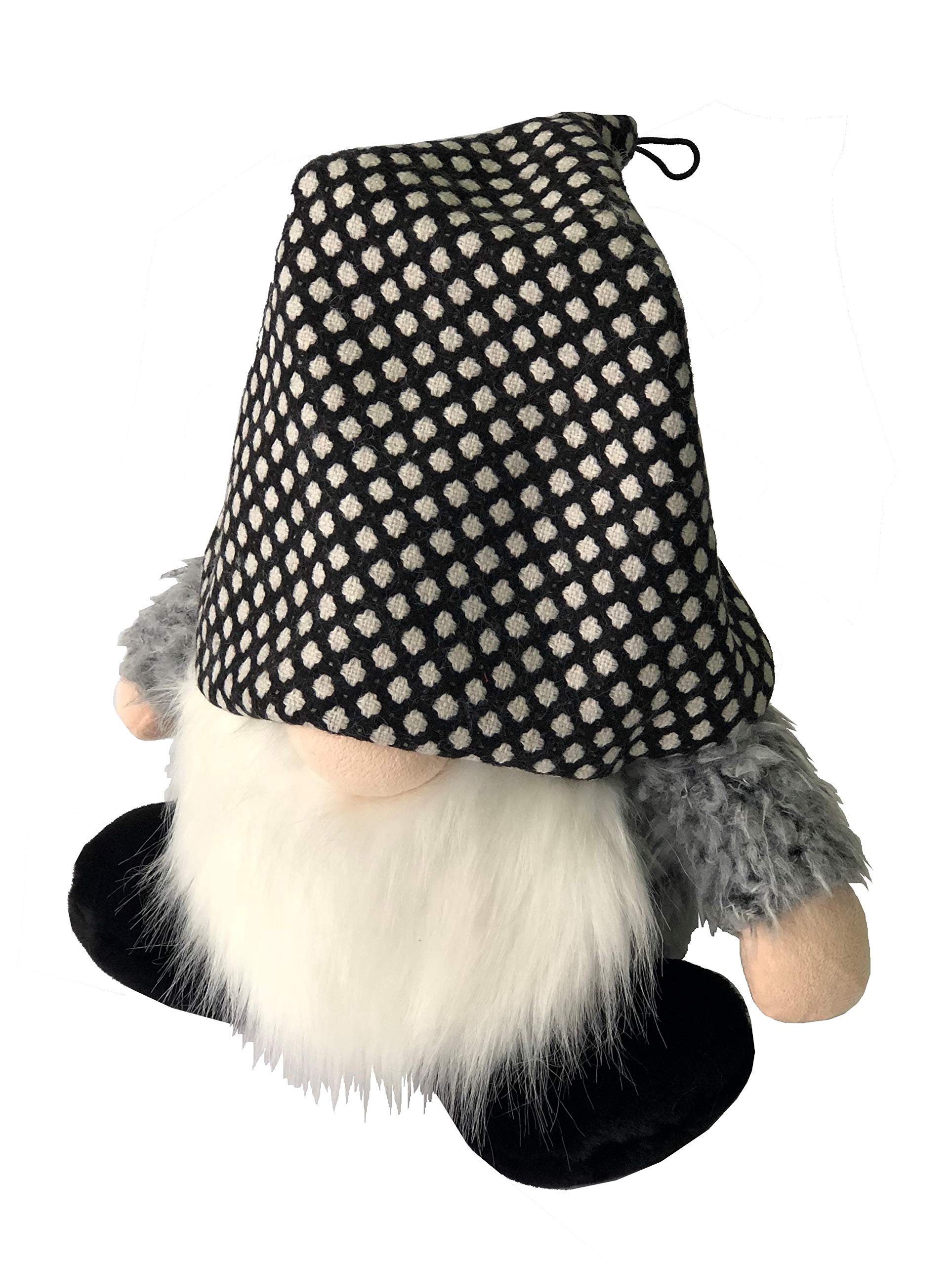 Petlou Durable Plush GNOME Dogs and Cats Toys with Multi-Squeak and Crinkle in Different Size (13 Inch BLK)