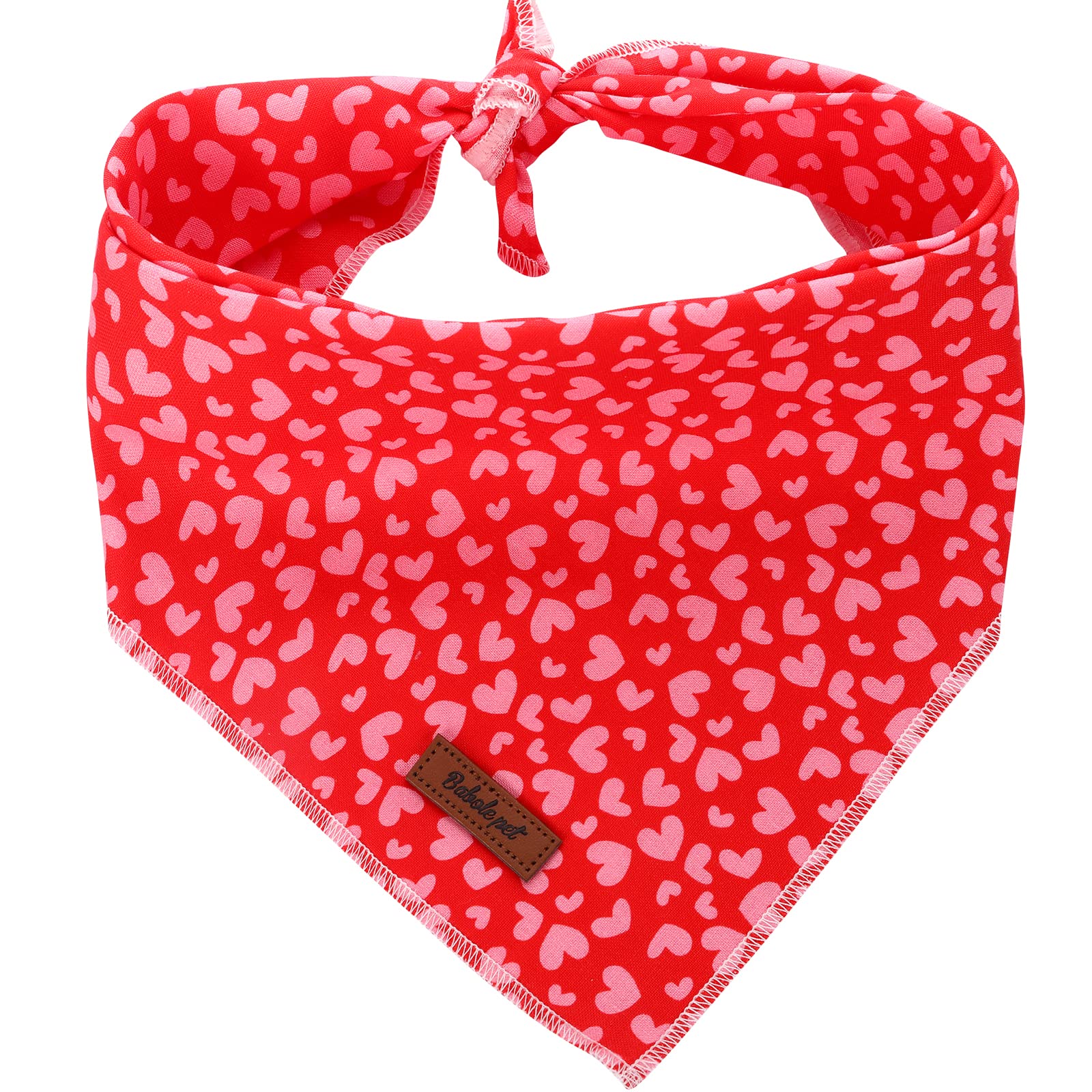 Babole Pet Valentine'S Day Dog Bandanas, 1Pc Pink Red Love Washable Square Dog Scarfs For Small Medium Large Dogs Adjustable Dog