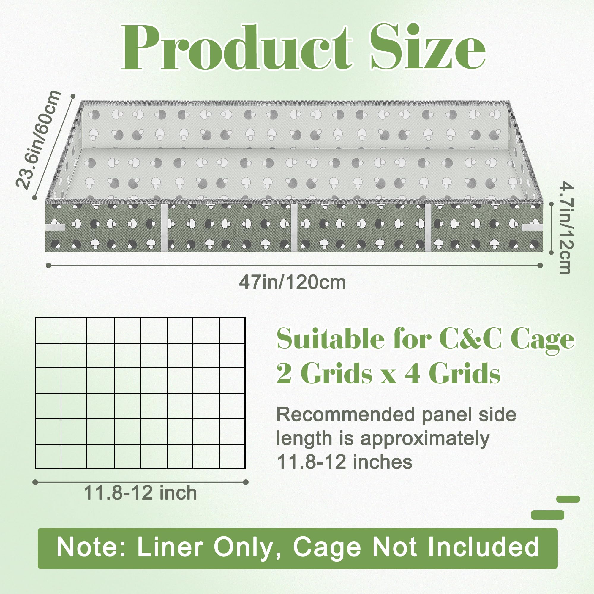 Anglecai Guinea Pig Cage Liner 47''L X 24''W, Waterproof Cage Liner For Small Animals Guinea Pig Habitat Pad Washable Base For R