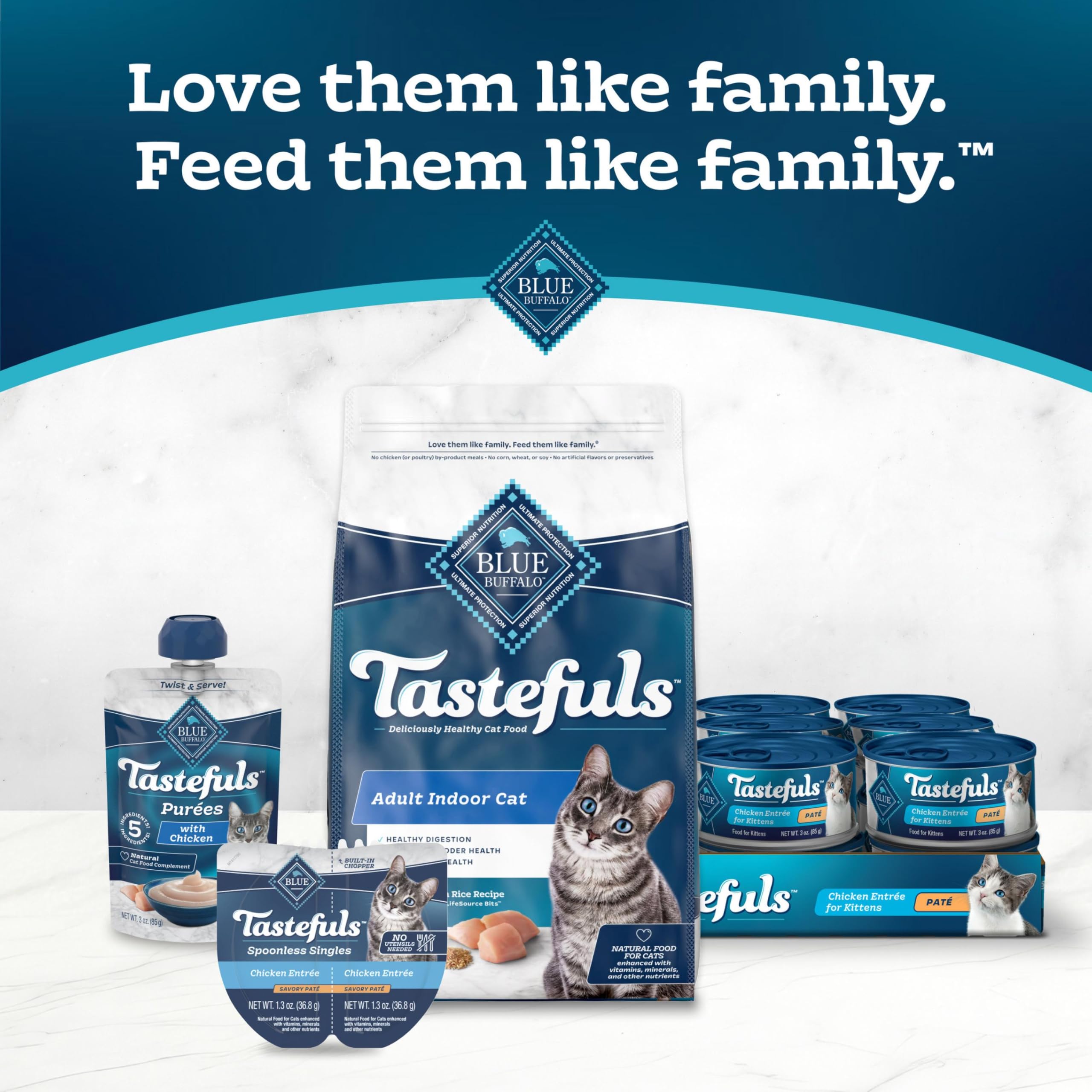 Blue Buffalo Tastefuls Savory Singles Natural Wet Cat Food Cuts In Gravy, Chicken and Turkey Variety Pack, 2.6-oz. Trays, 24-Cou