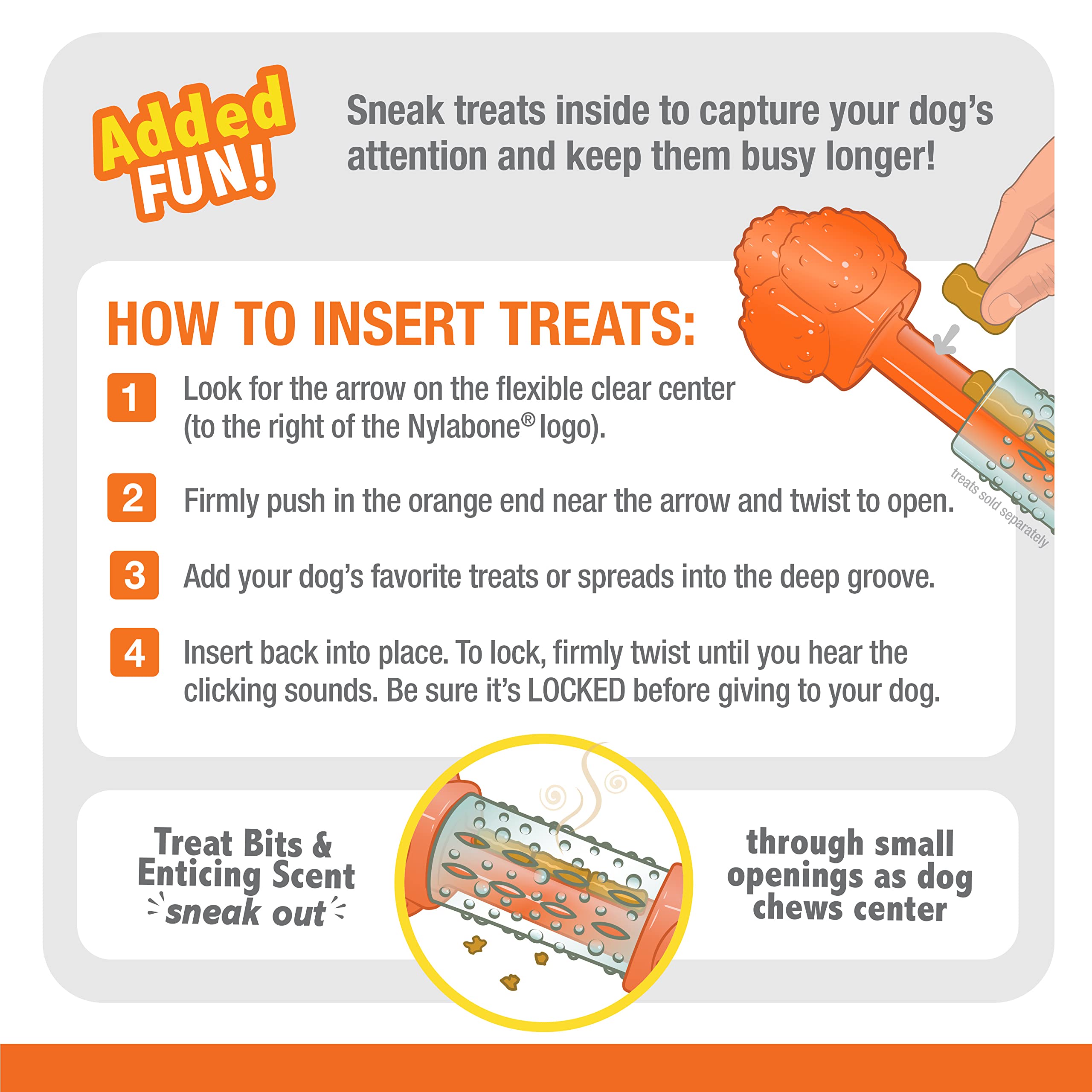 Nylabone Strong Chew Sneaky Snacker Treat Toy for Dogs, Interactive Dog Enrichment Chew Toys, Bacon Flavor, Large/Giant - Up to