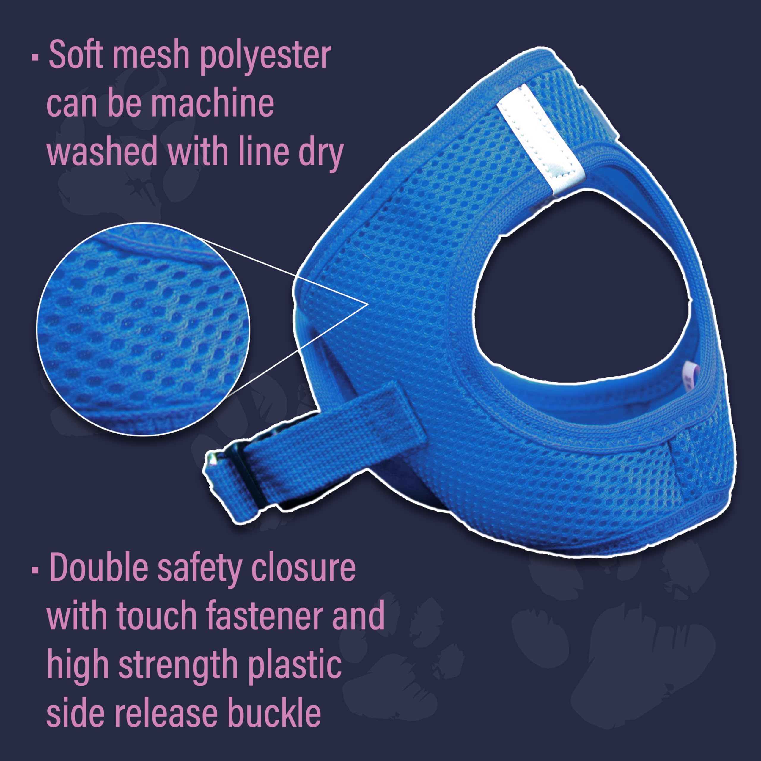 Doggie Design American River Solid Ultra Choke-Free Dog Harness - Cobalt Blue (Xxx-Large)