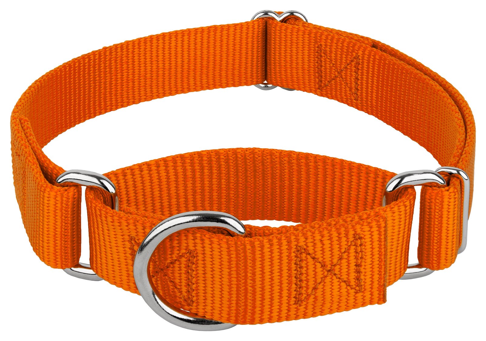 Country Brook Petz - Orange Martingale Heavy Duty Nylon Dog Collar - 21 Vibrant Color Options (3/8 Inch Width, Micro)
