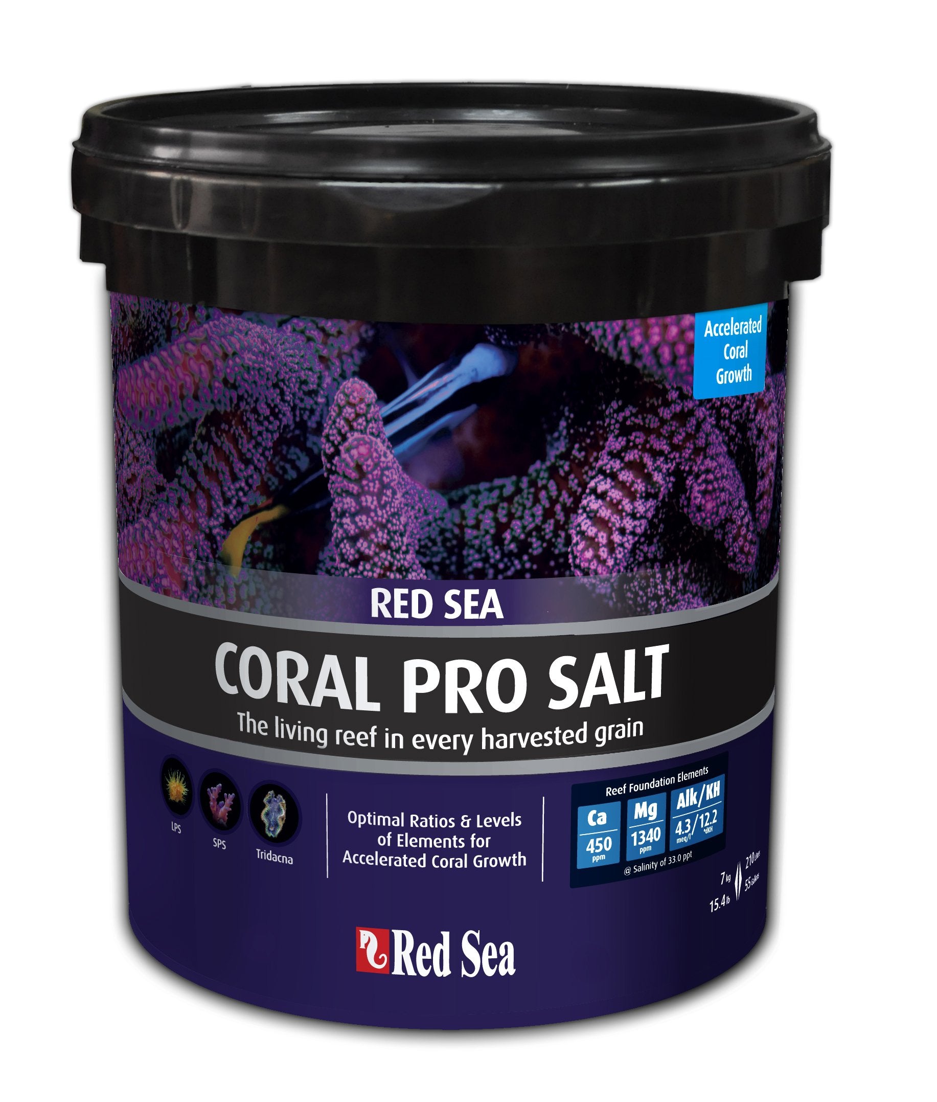 Red Sea Coral Pro Reef Salt Mix Small Bucket | Makes 55 Gallons Complete Marine Saltwater Aquarium Advanced Formula Optimal Cora