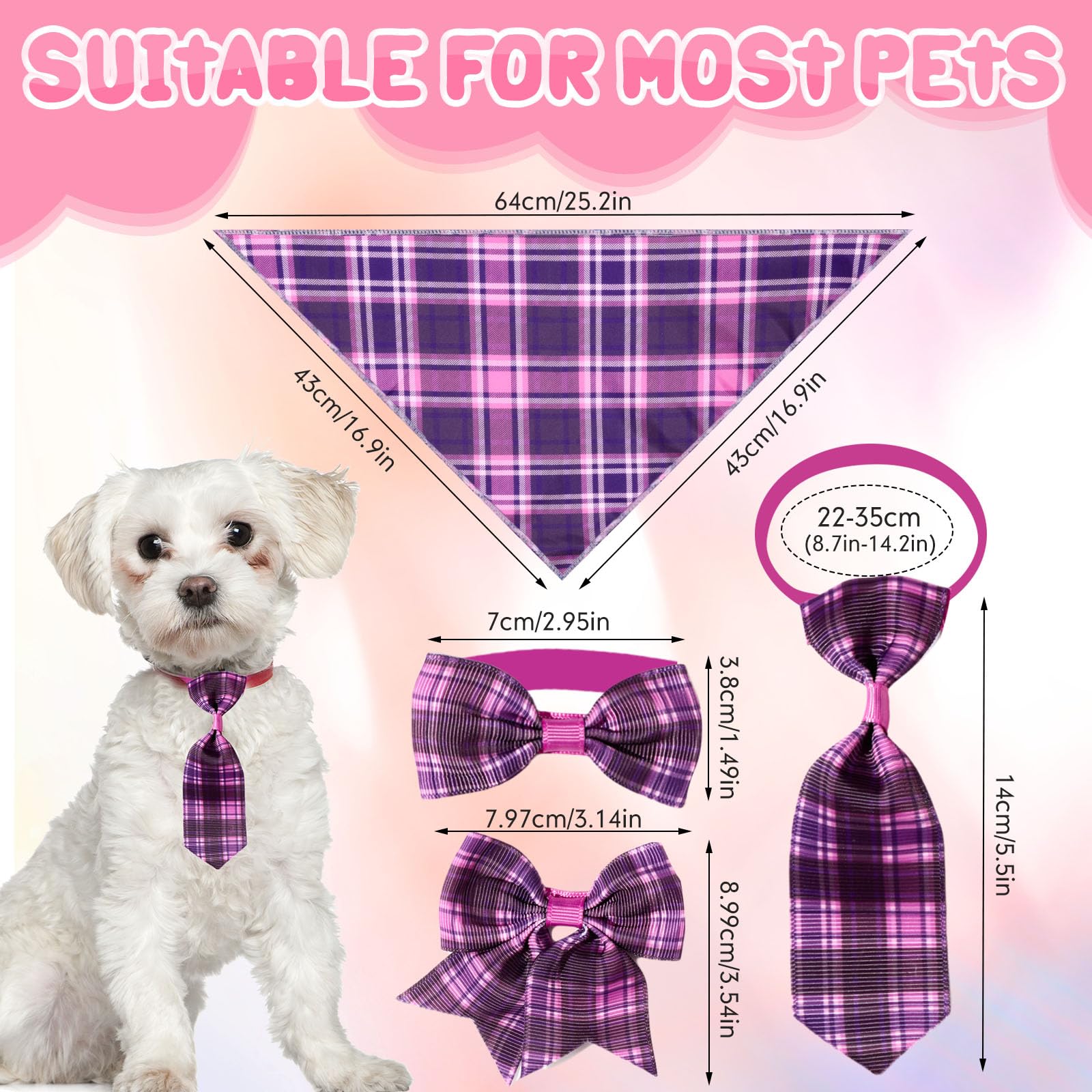 Reginary 120 Pcs Plaid Dog Bandanas Bulk Dog Bows Set Bow Ties Cat Scarf Colorful Washable Triangle Pet Kerchief Cute Bib For Su