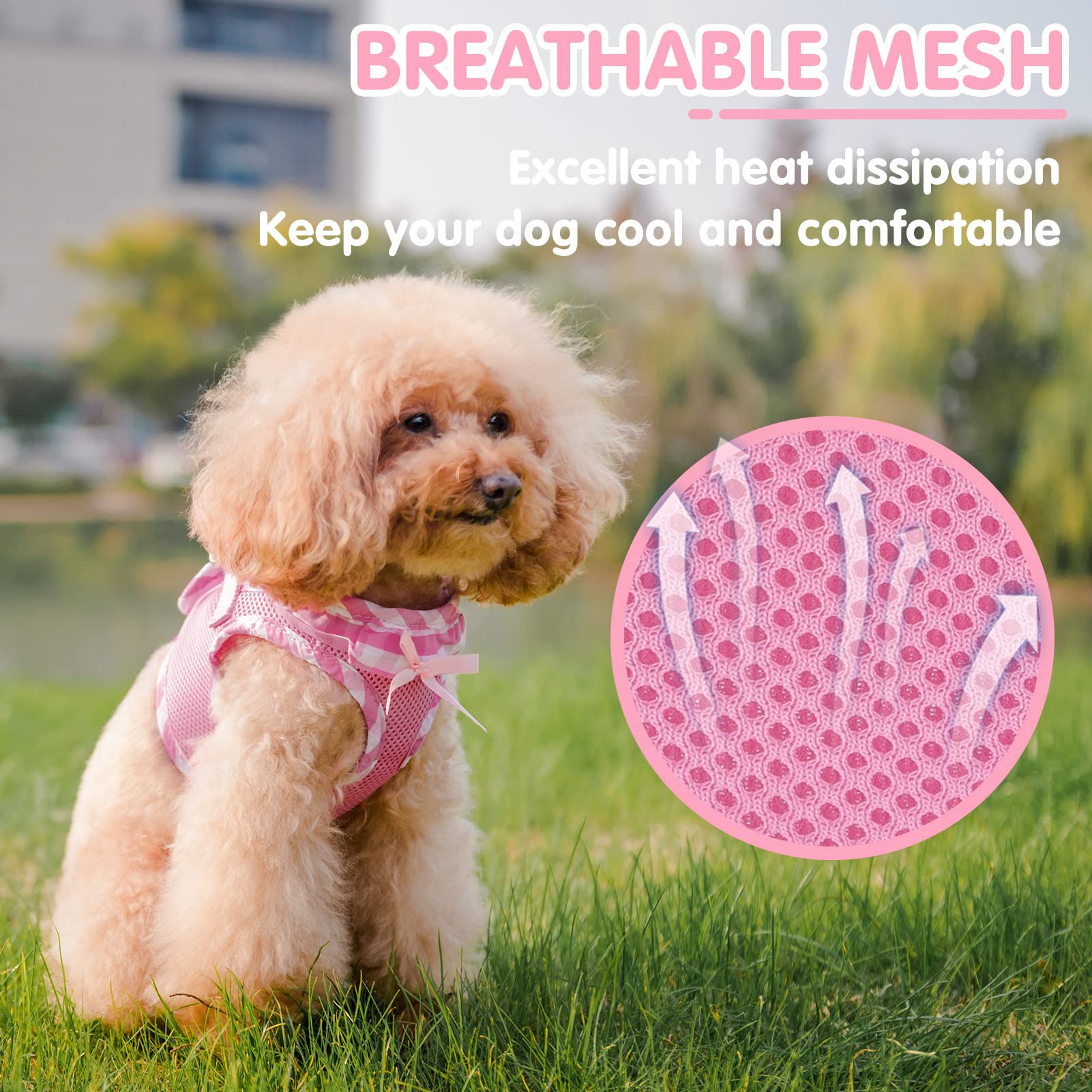 Pupteck Small Dog Harness No Pull Step-In Puppy Cat Harness Soft Mesh For Girls, Purple S