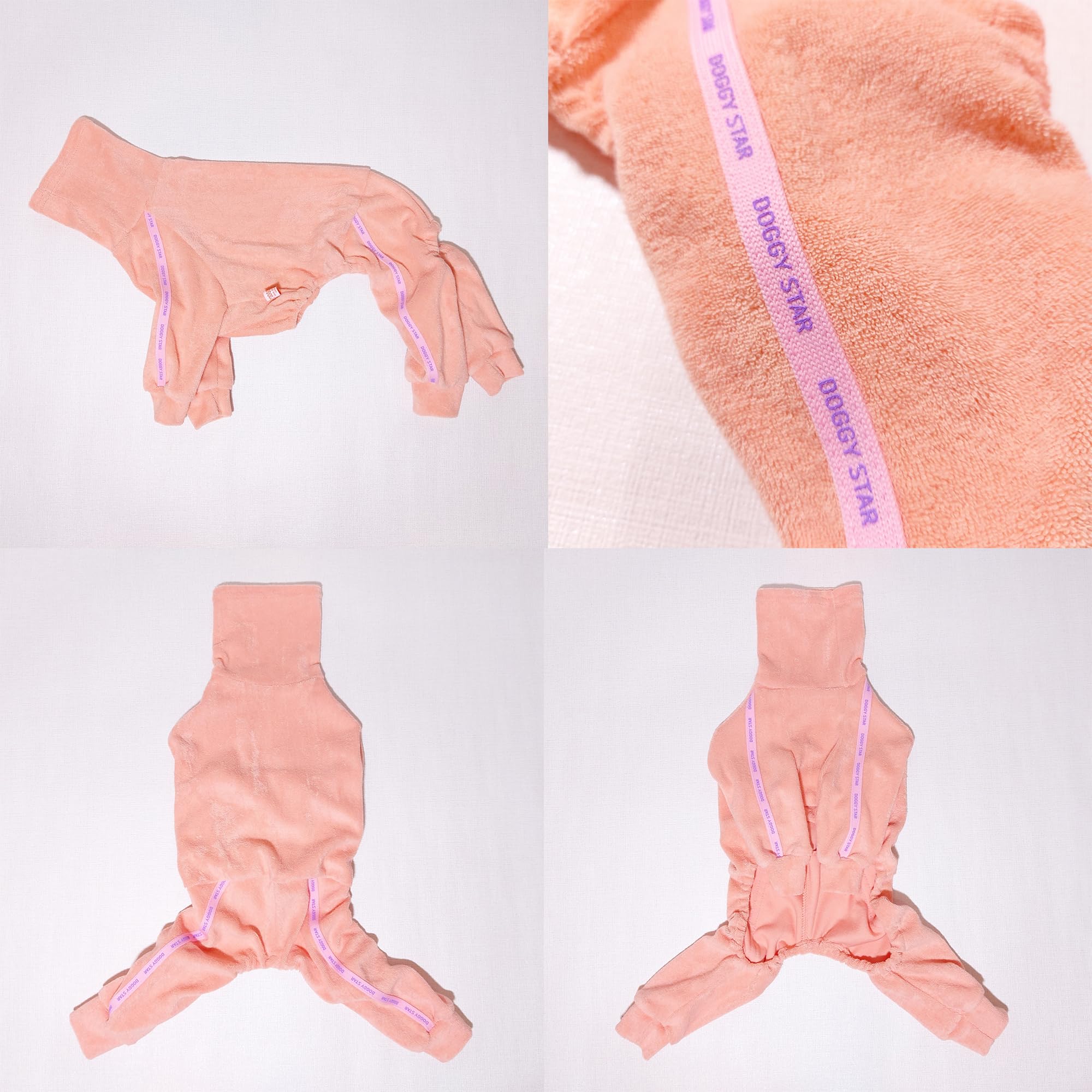 D Doggy Star Italian Greyhound Clothes Stretchy Towel Sports Onesie Outfit Whippet For Dog Coat (M,Twl Apricot)