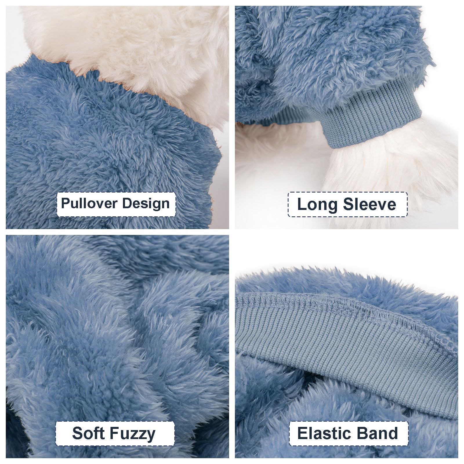 Kyaringtso Dog Sweater, 3 Pack Dog Sweaters For Small Dogs, Dog Clothes For Small Dogs Girl Boy, Ultra Soft And Warm Puppy Sweater Dog Coat For Winter Christmas (X-Large, Blue+Lt Coffee+Dark Grey)