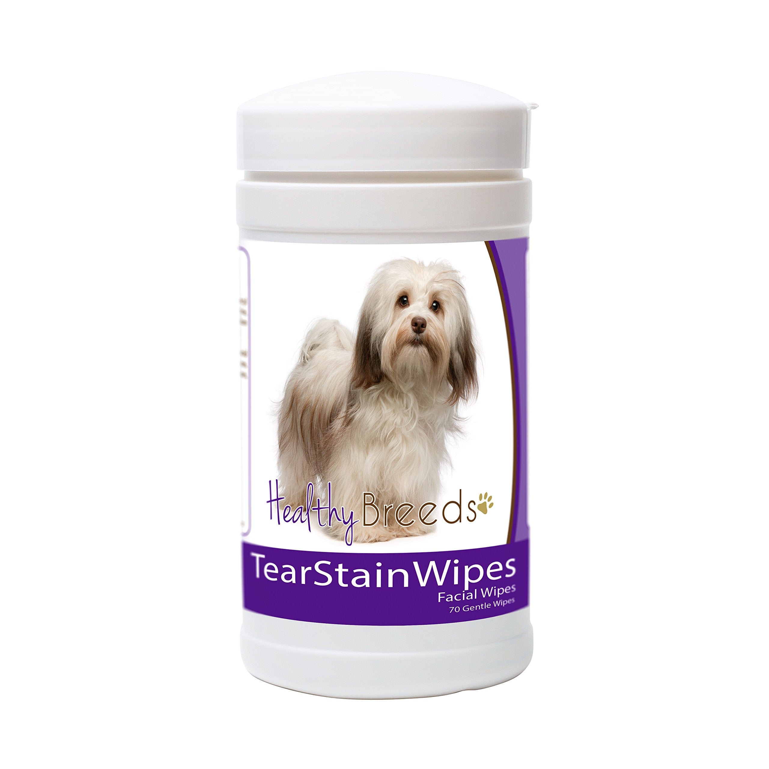Healthy Breeds Dog Tear Stain Remover Wipes For Havanese - Over 100 Breeds - Facial Eye Cleaner - 70 Wipes - Cleans Crust Stains
