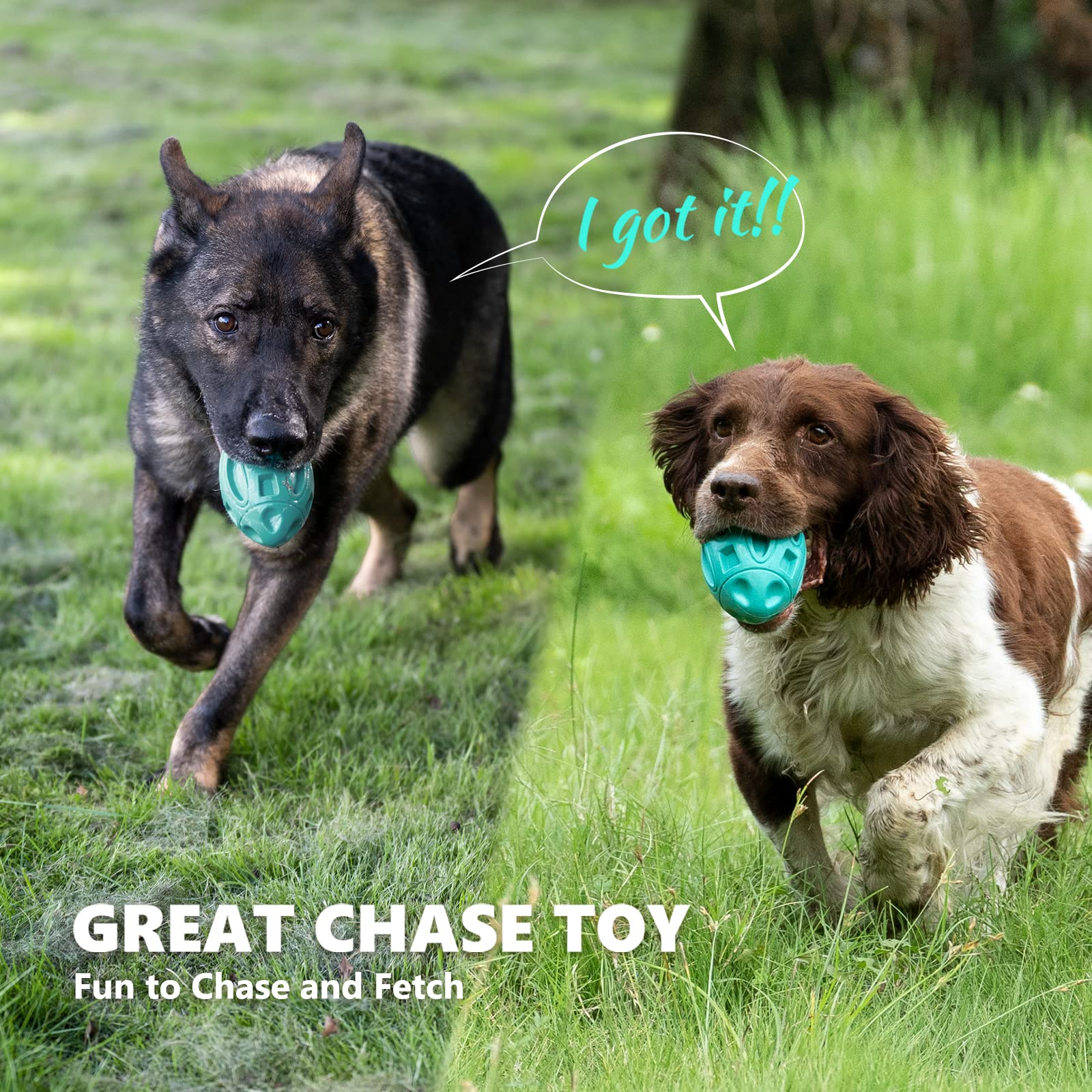 Eastblue Squeaky Dog Toys For Aggressive Chewers: Rubber Interactive Puppy Ball With Squeaker,Almost Indestructible Tough Durabl
