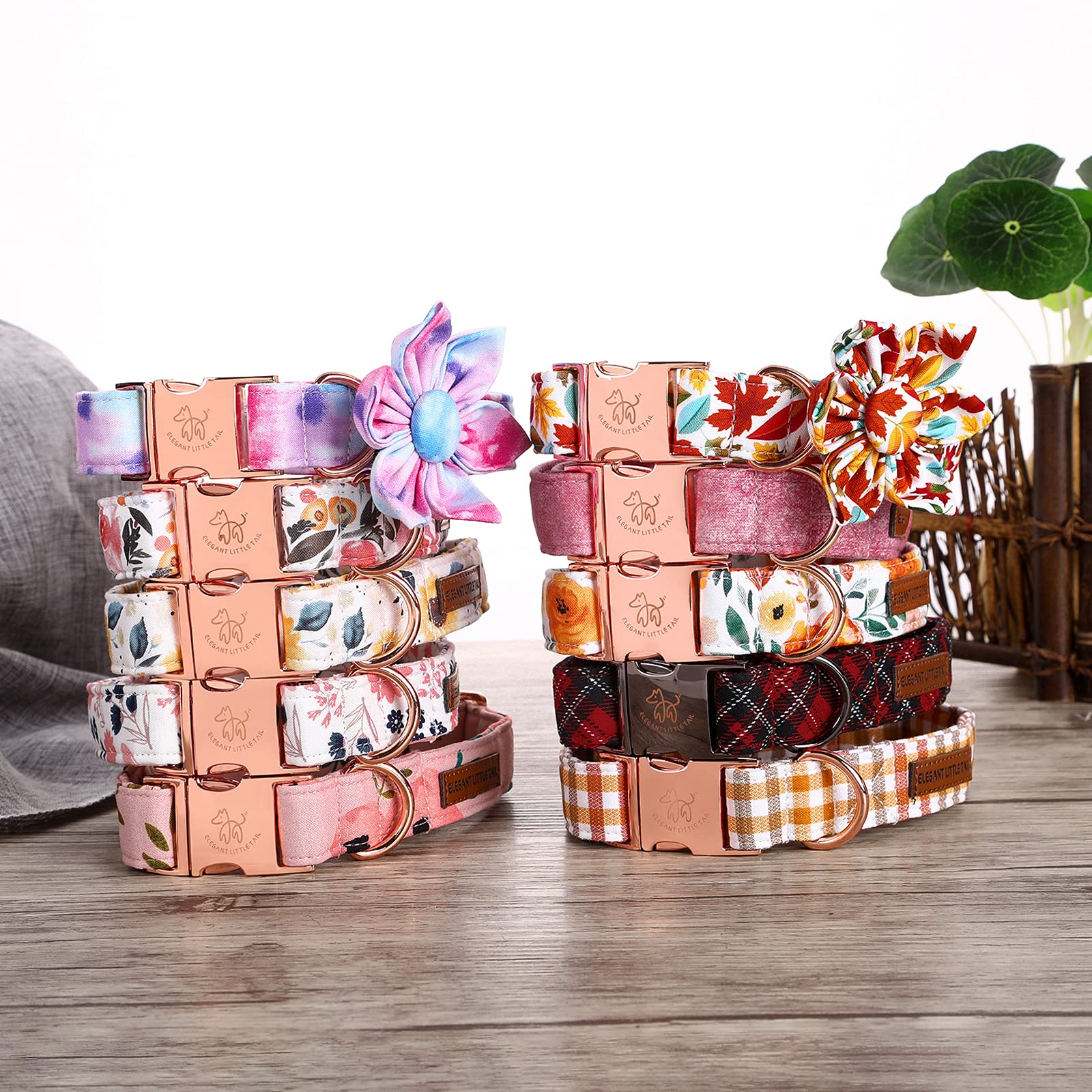 Elegant Little Tail Floral Girl Dog Collar For Female Dogs, Pet Collar Adjustable Dog Collars With Flower Gift For Medium Dogs