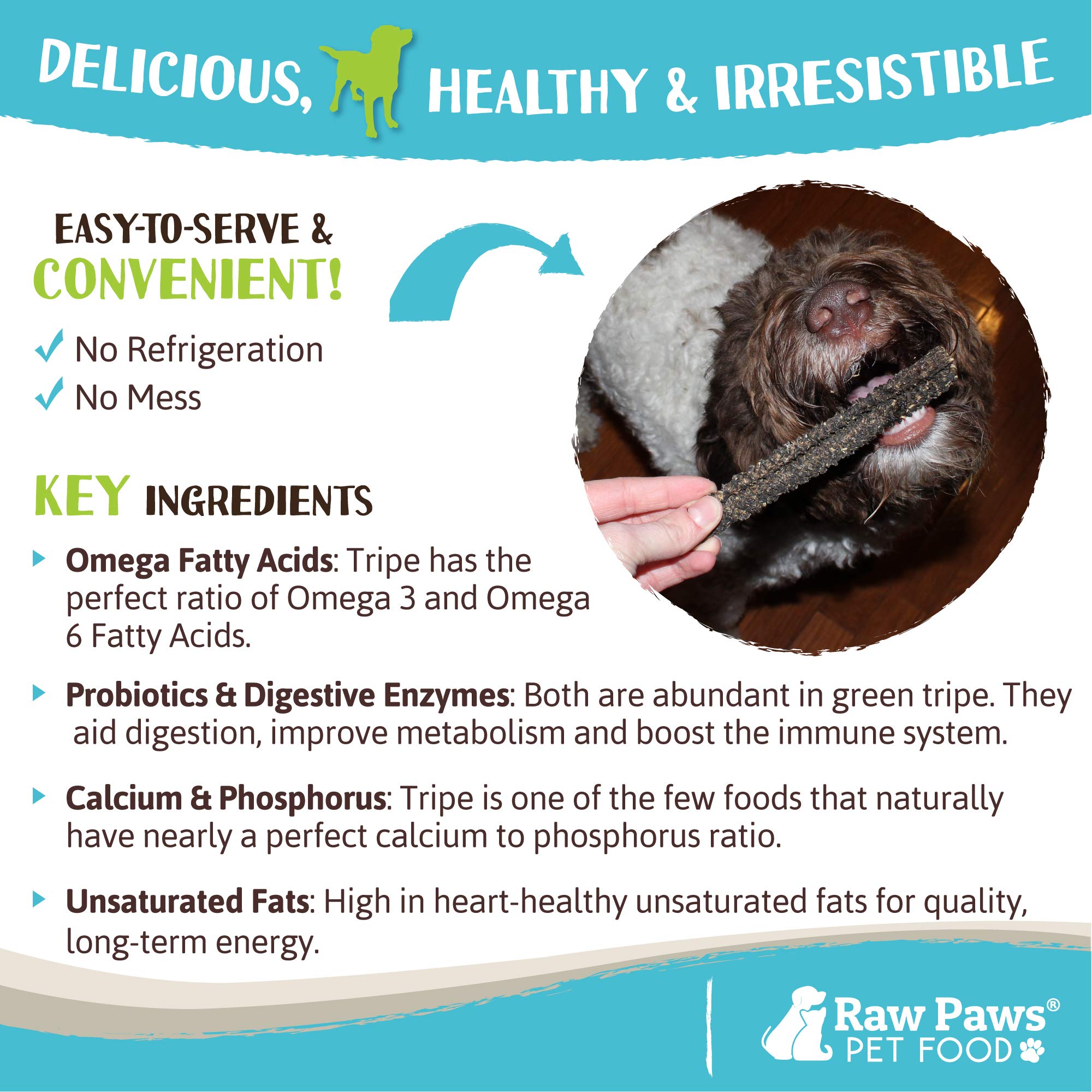 Raw Paws Green Lamb Tripe Sticks for Dogs (25-Count) - Single Ingredient, Grass-Fed & Free Range - Crunchy Lamb Dog Treats - All
