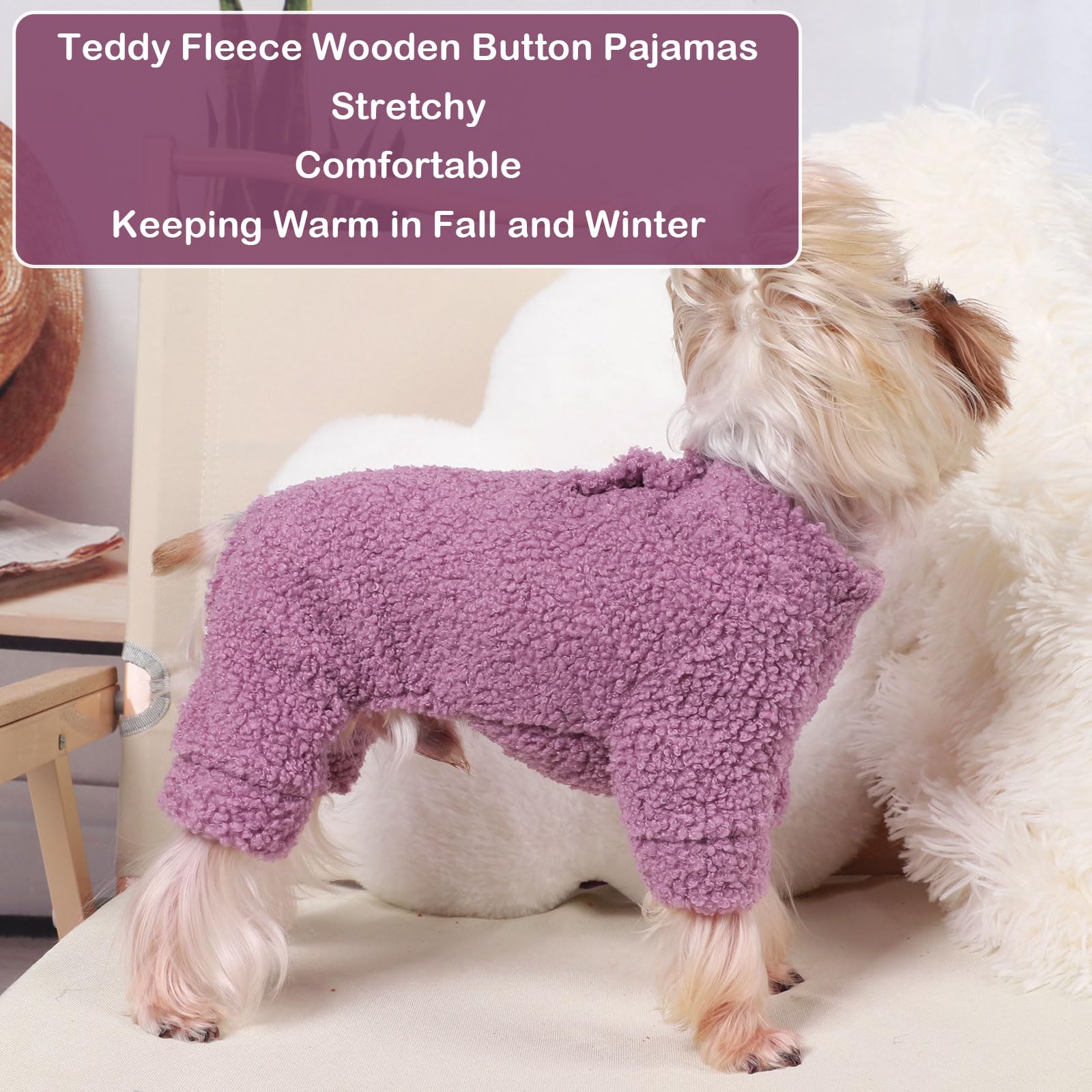 Fleece Dog Sweater Dog Pajamas Small Sized Dog Boy Girl Fleece Puppy Clothes Jammies 4 Leg Dog Pjs For Chihuahua Yorkie Spring W