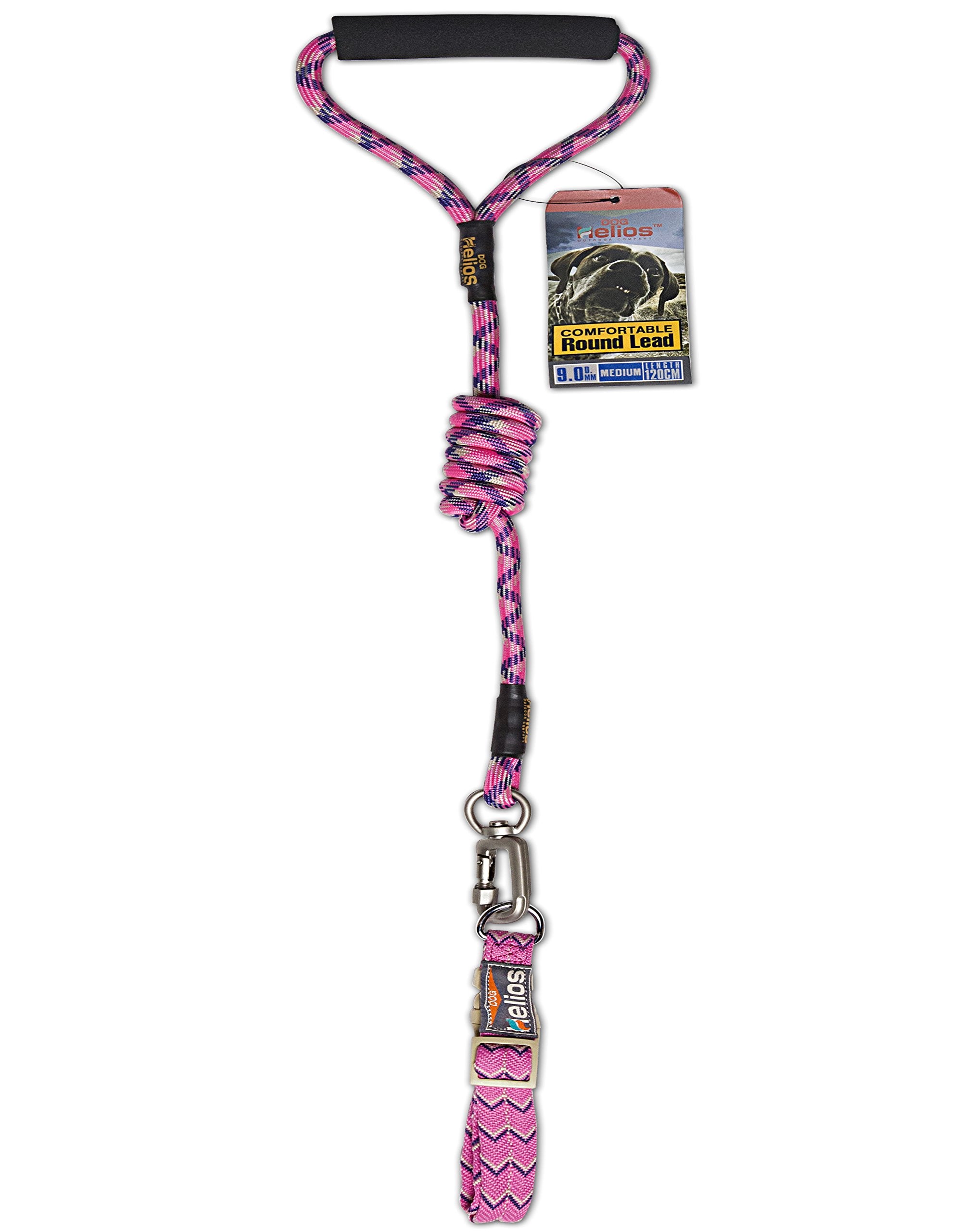 Doghelios 'Dura-Tough' Easy Tension 3M Reflective Adjustable Multi-Swivel Pet Dog Leash And Collar, Small, Pink