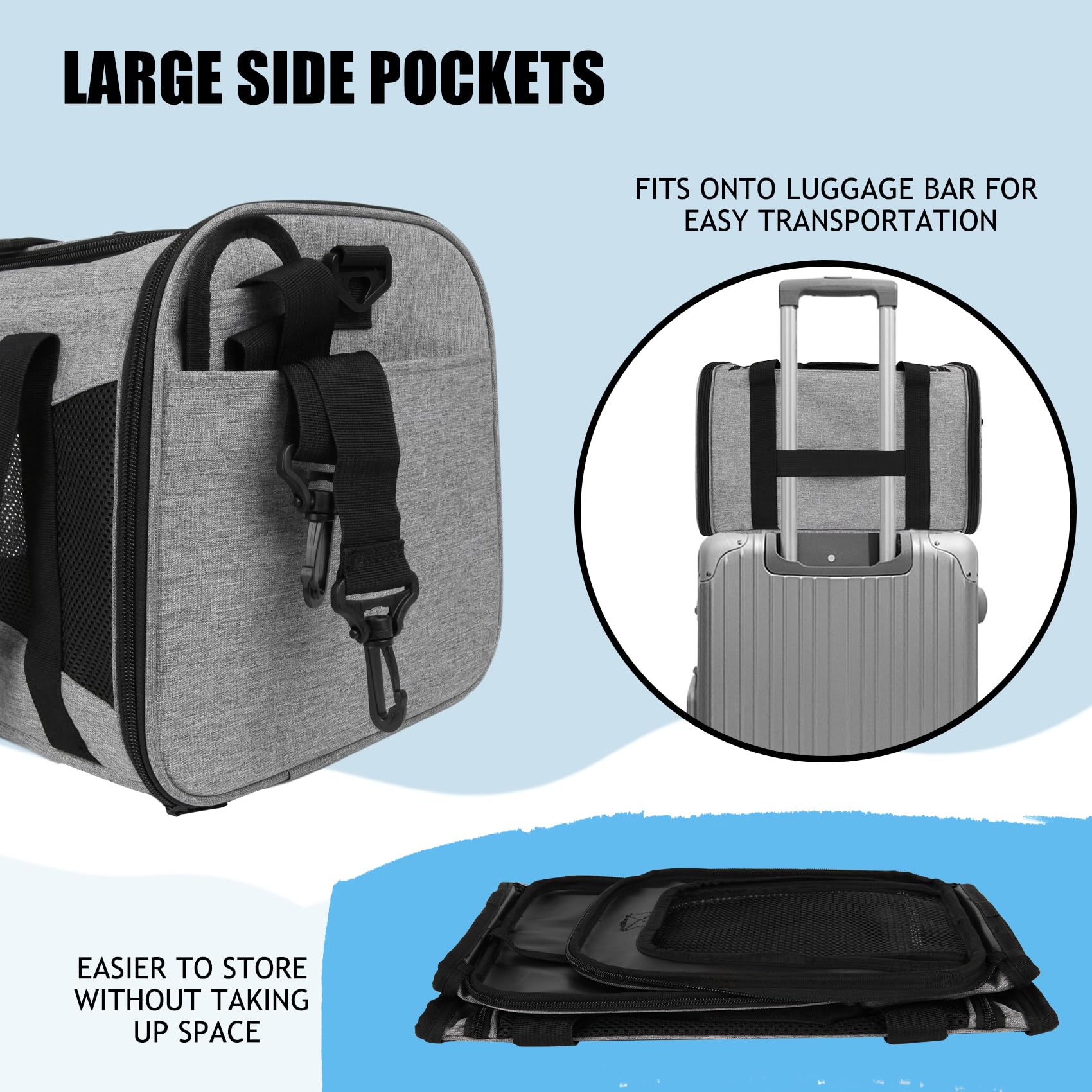 Yipincover Carriers Soft-Sided Pet Carrier For Medium Large Cats Dogs 15Lbs 20Lbs,Ventilated Design,Portable Carry Handle,Collap