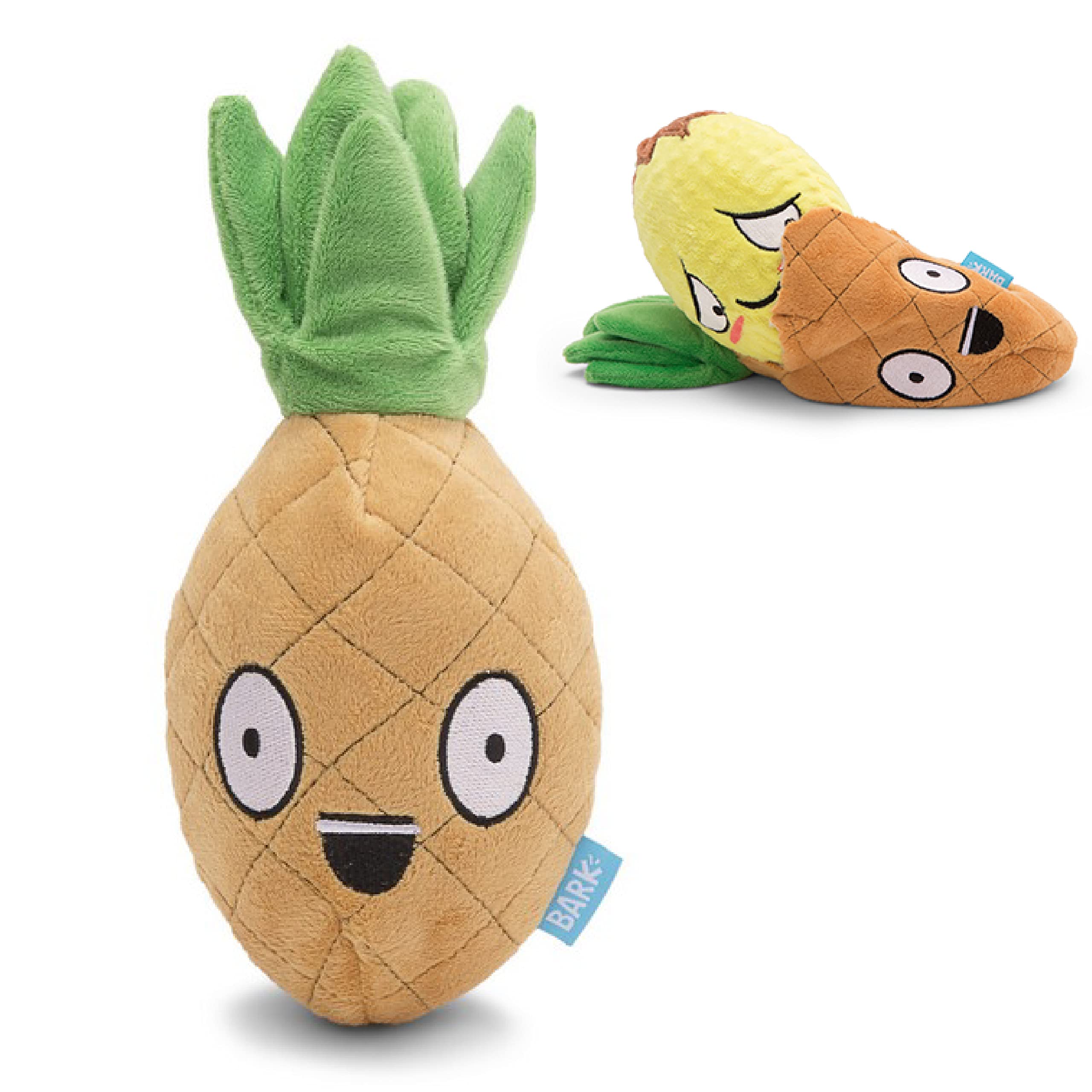 Barkbox Dog Toy 2 in 1 Interactive Plush Exterior with Squeaker & Crinkle Material, Tearable Dog Toy with Squeaky Spikey Ball In