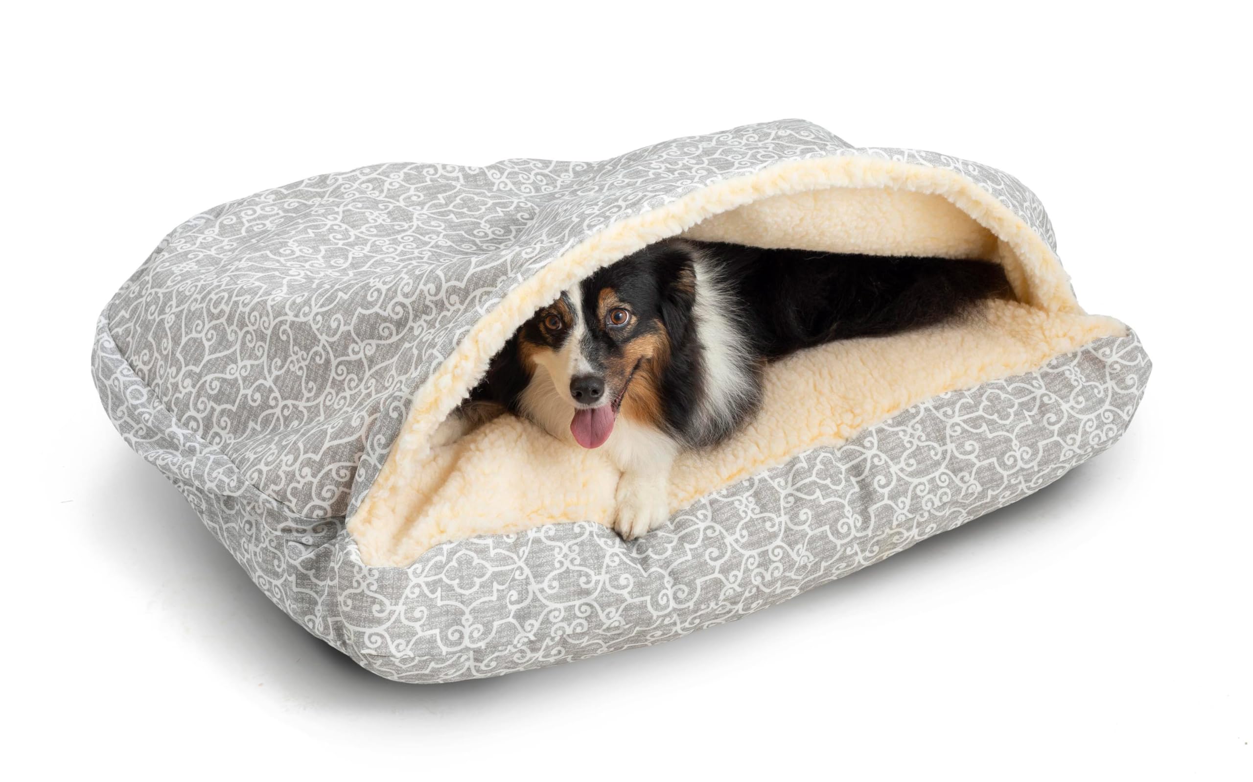 Snoozer Pet Products Luxury Rectangle Cozy Cave, Wag Collection, Medium, Ramey Gray