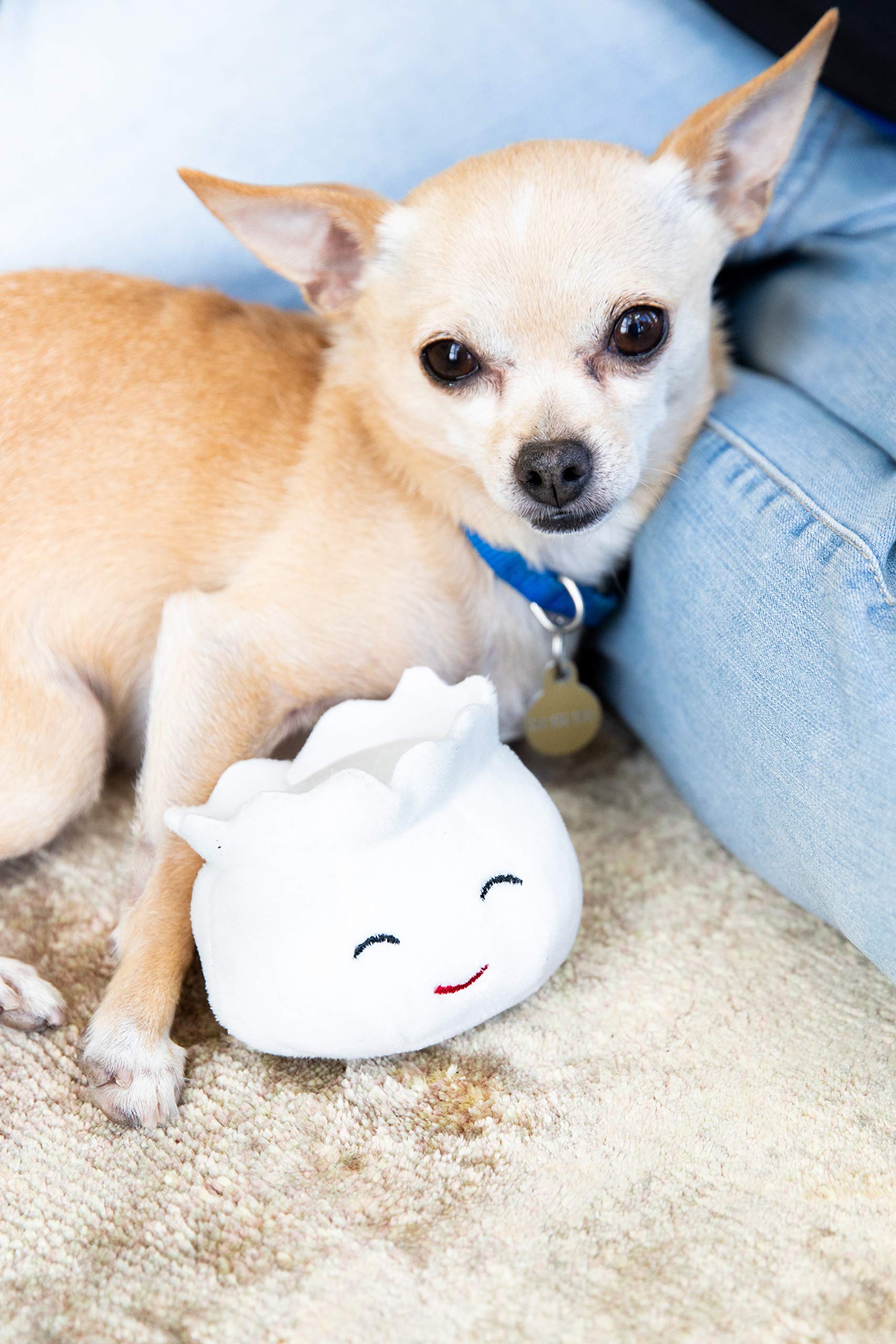 Pearhead Dim Sum Pet Toys, Squeaky Dog Toy Set, Pet Owner Must Have Dog Accessory, Set Of 3, All Breed Sizes, White