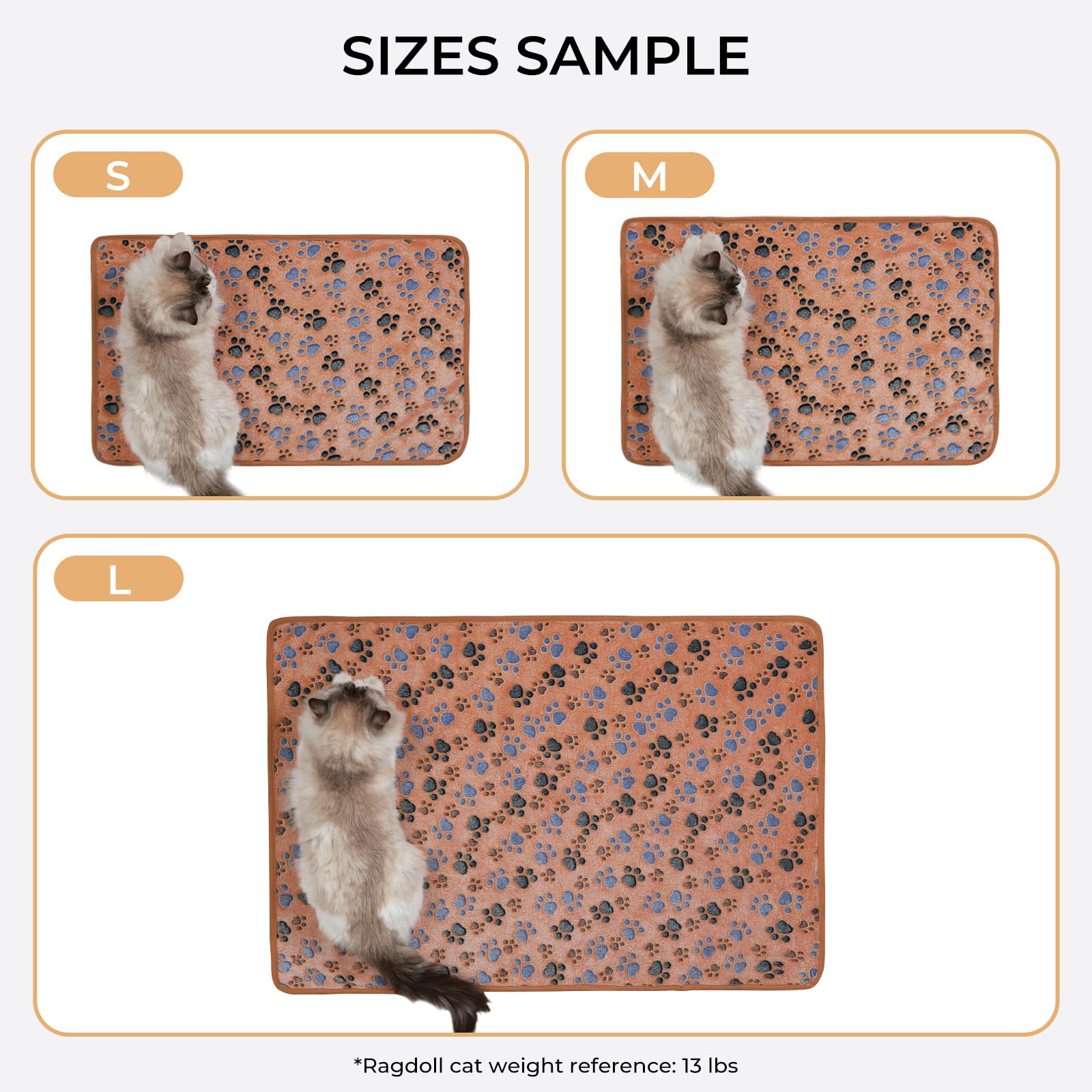 1 Pack 3 Blankets Super Soft Fluffy Premium Fleece Pet Blanket Flannel Throw For Dog Puppy Cat Paw Brown/Pink/White Large(41X31 Inch)