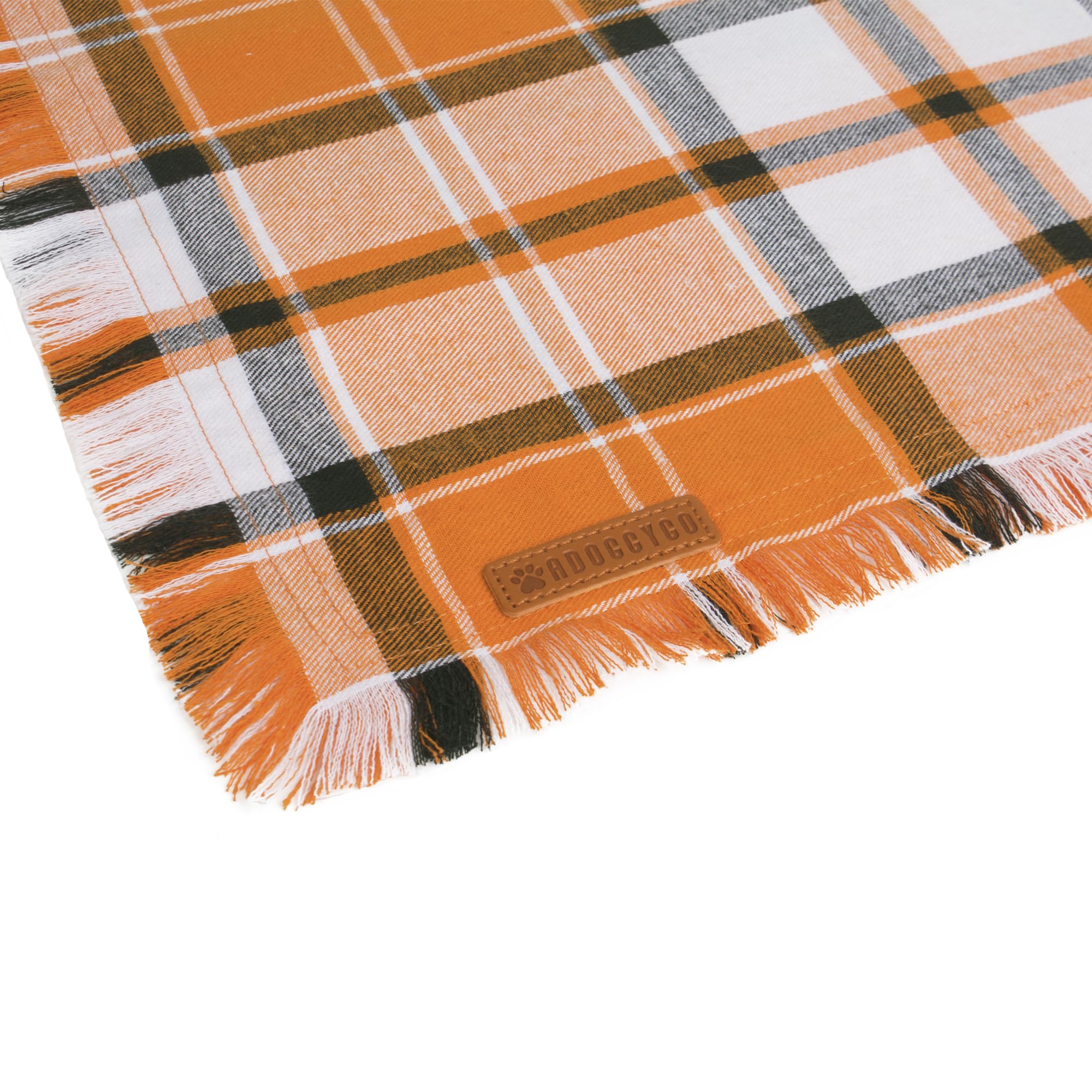 Adoggygo Fall Dog Bandanas, Halloween Thanksgiving Dog Bandana, Orange Plaid Dog Scarf, Multiple Sizes Offered, Fall Holiday Bandanas For Large And Extra Large Dogs Pets (Fall, X-Large)