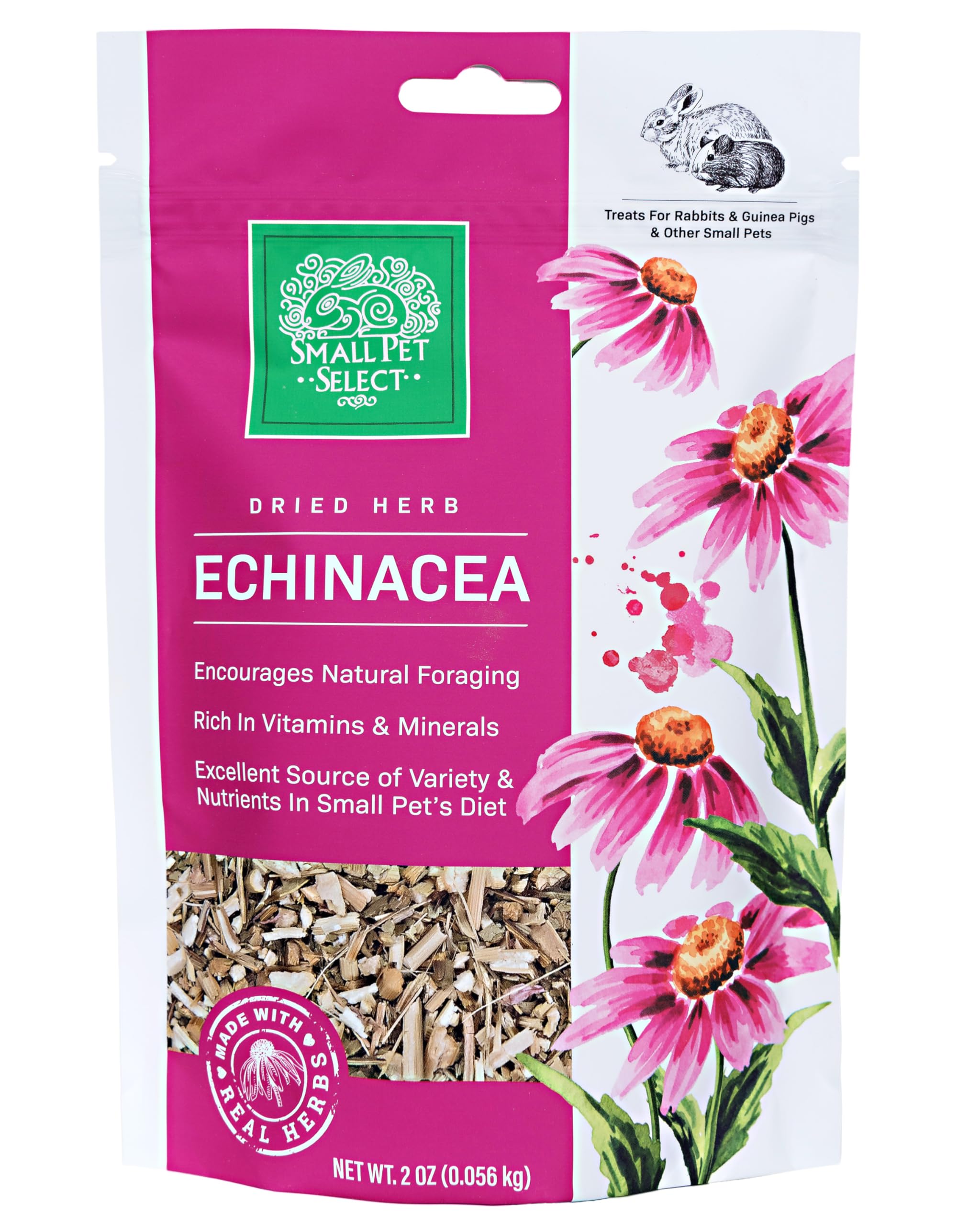 Small Pet Select - Echinacea, a Natural Herbal Treat for Adult Rabbits and Guinea Pigs, 2oz