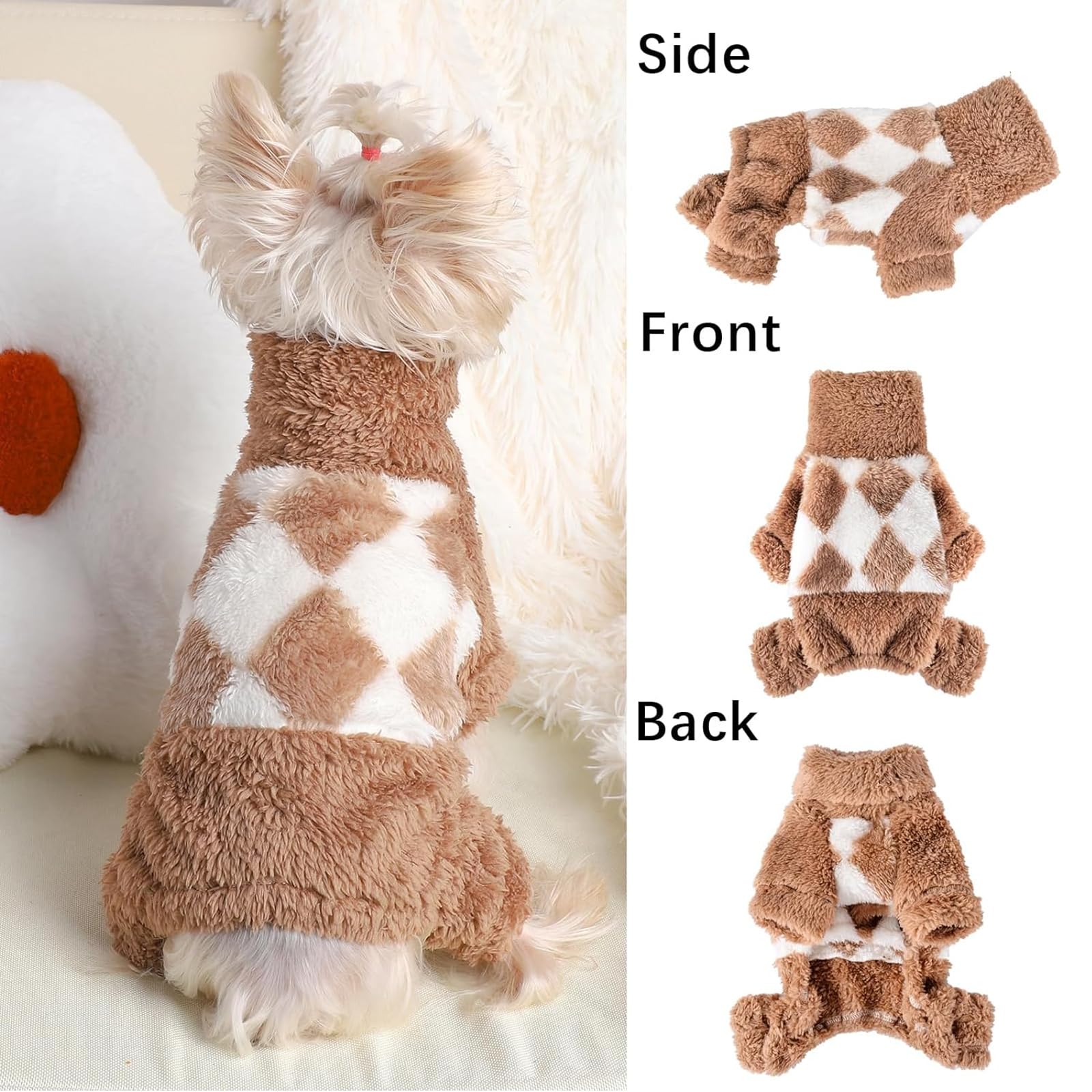 shifenmei Chihuahua Clothes Dog Sweaters for Small Dogs Girl Boy Warm Dog Pajamas Cute Pjs for Dogs Chihuahua Yorkie Clothes War