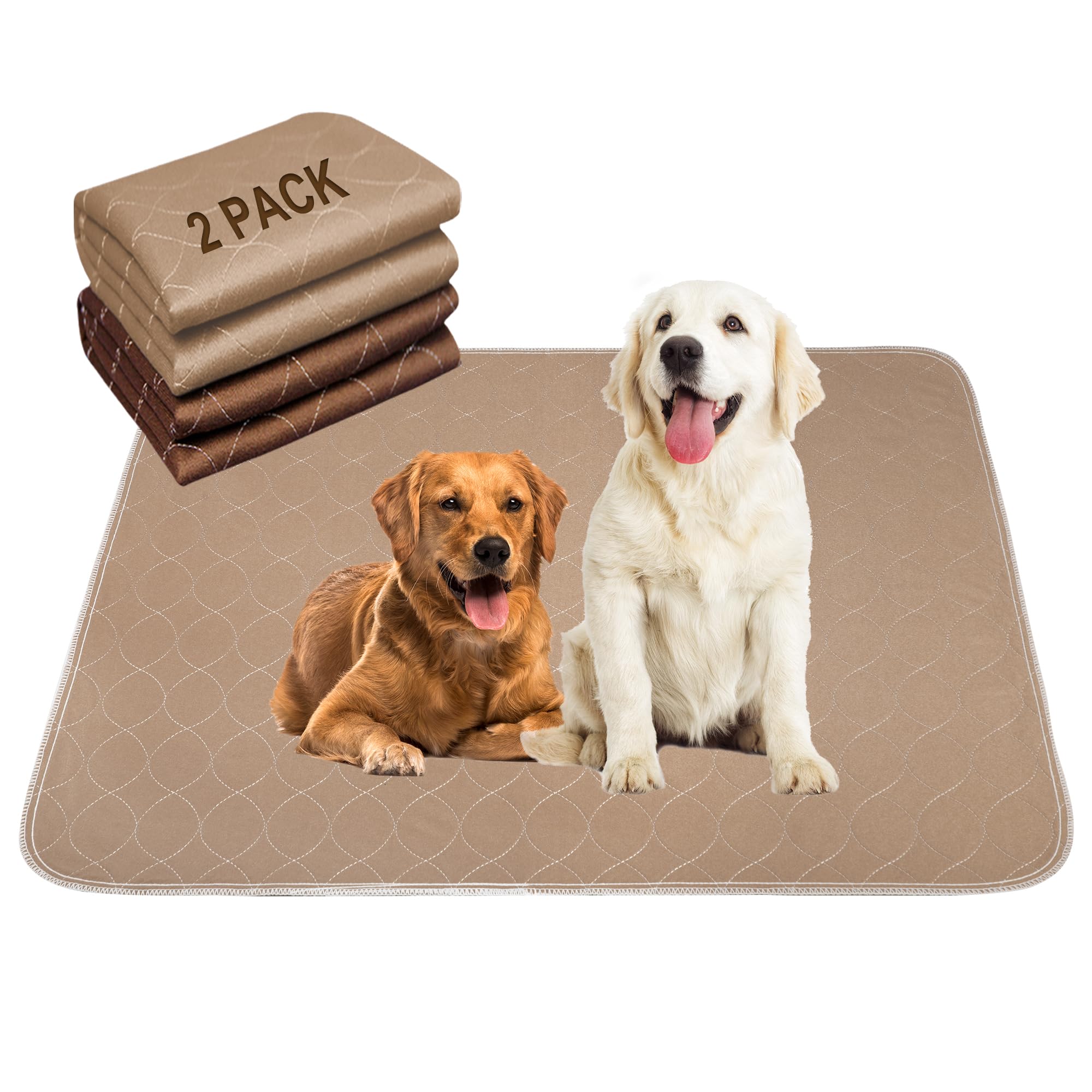 Paw Legend Washable Reusable Dog Pee Pads Super Absorbent (2 Pack) - Washable Reusable Puppy Training Pads | Quality Travel Pee 