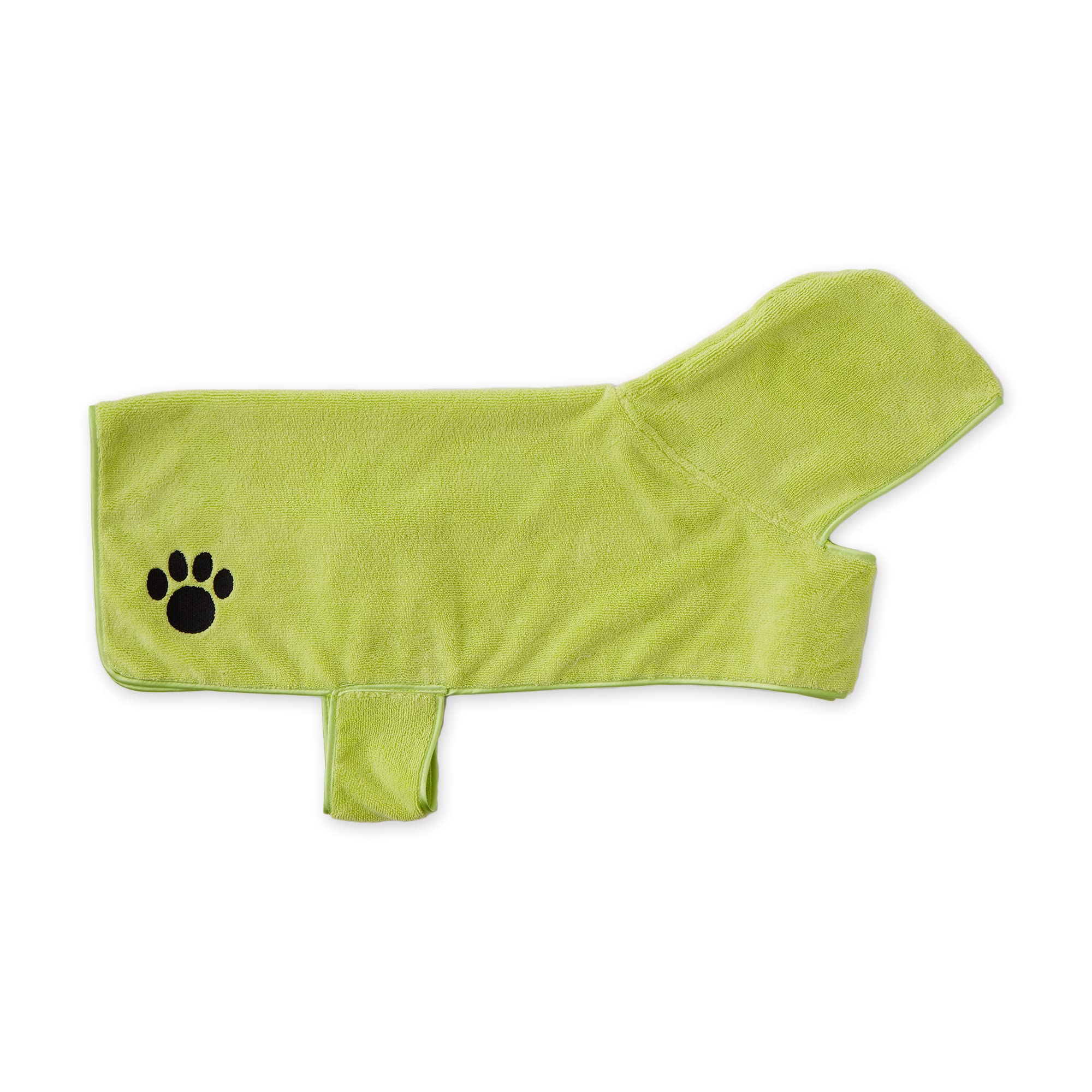LETTUCE GREEN - EMBROIDERED PAW LARGE PET ROBE